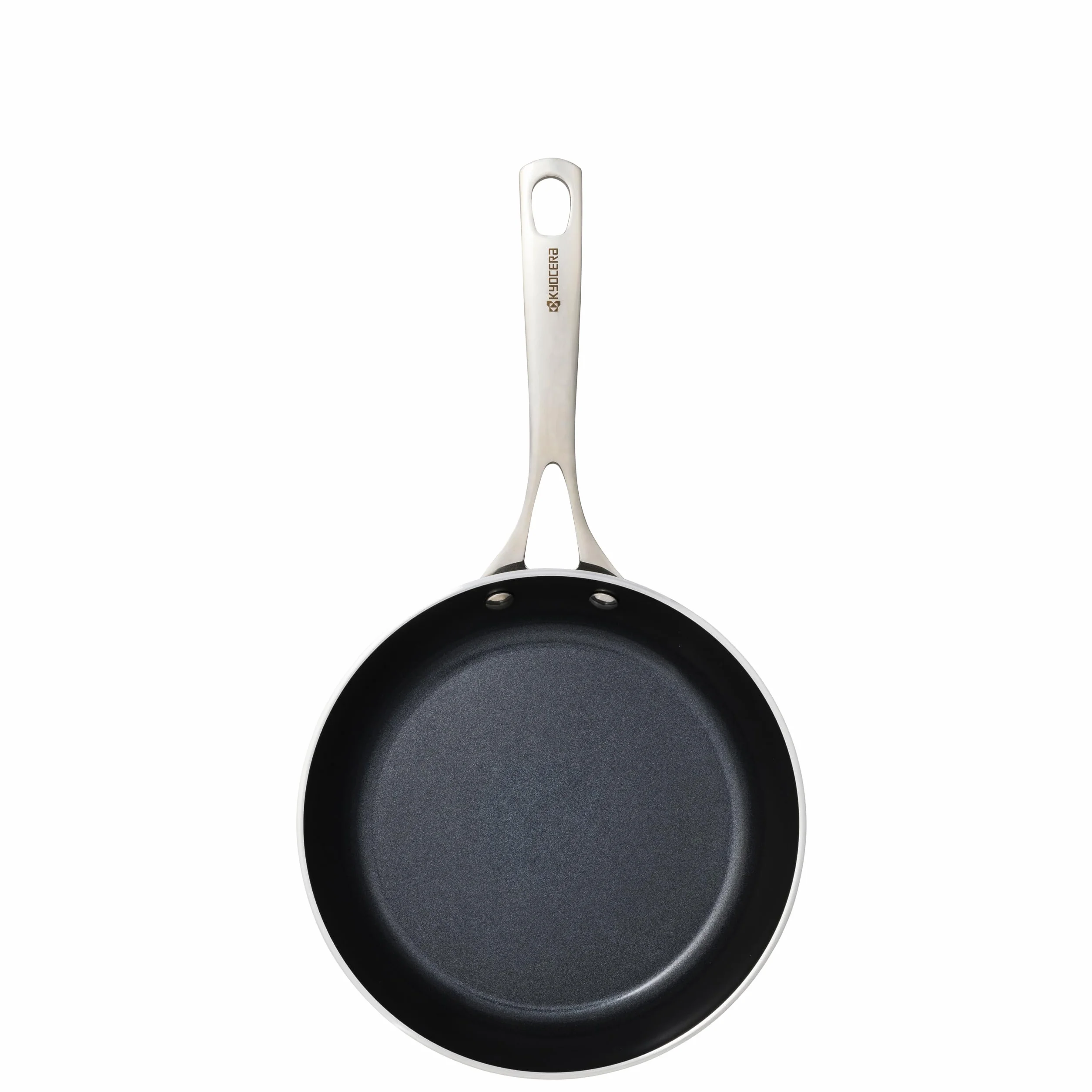Patelnia ceramiczna Kyocera, Patelnia z ceramiczną powłoką zapobiegającą przywieraniu, 30 cm, Bez PFAS/PTFE, Uchwyt ze stali nierdzewnej, Pasuje do wszystkich typów kuchenek, CFP-L12