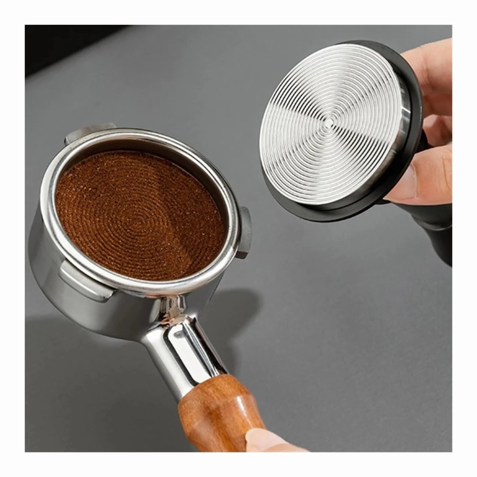 Młotek Do Kawy Mielonej Ze Stali Nierdzewnej O Jednolitym Nacisku, Praktyczny Młotek Do Kawy, Kompatybilny Z Włoskim Młotkiem Do Espresso O Wymiarach 5,1 X 11 Cm / 2,01 X 4,33 Cala(53mm)