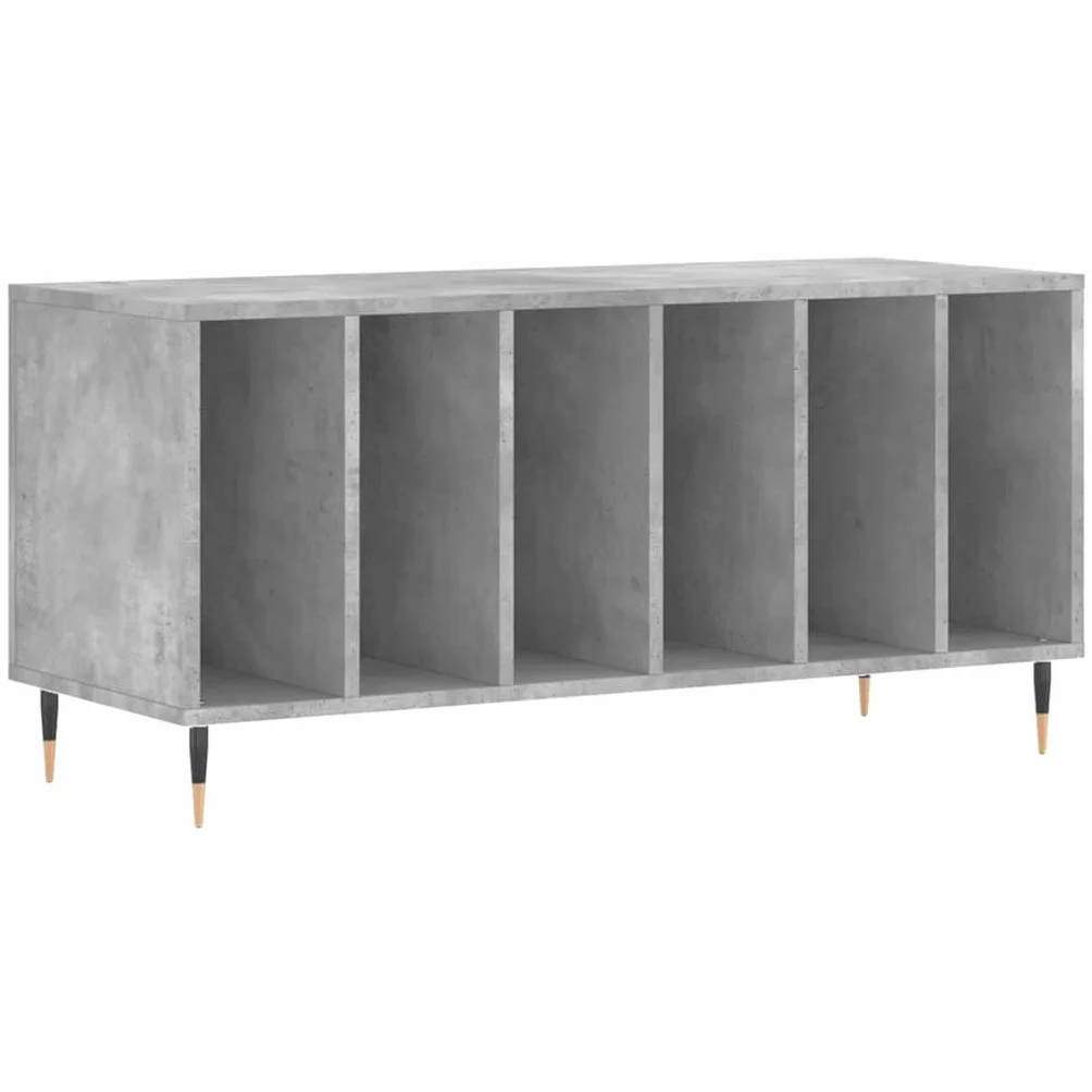 vidaXL Szafka na płyty, szarość betonu, 100x38x48 cm, szafka na winyle, szafka RTV, szafka pod TV, szafka na płyty winylowe, szafka multimedialna