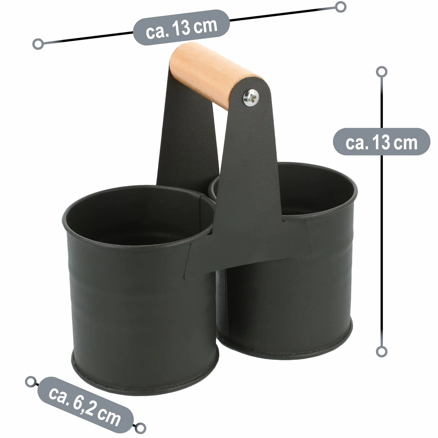 COM-FOUR® 3-czesciowy zestaw do przypraw wykonany ze szkla - do soli i pieprzu z dopasowanym metalowym uchwytem (01 szt. - ze wspornikiem)