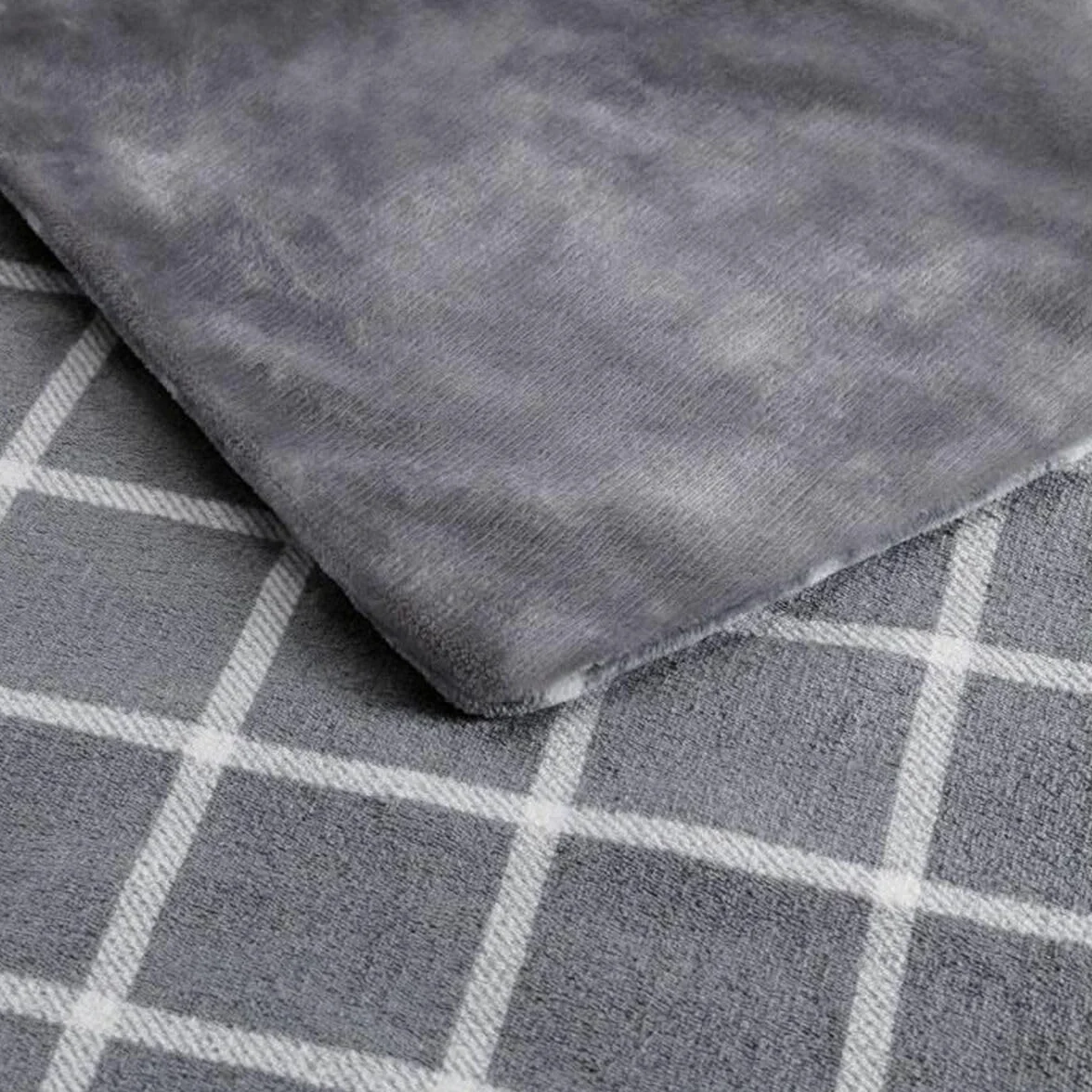 Imetec CaldoPlaid Velvet Square Plaid Ogrzewany, Miękki Koc Elektryczny 150x95 cm, Niskie Zużycie Technologii, Urządzenie Bezpieczeństwa, Szybkie Ogrzewanie, 6 Temperatur, Zmywalny