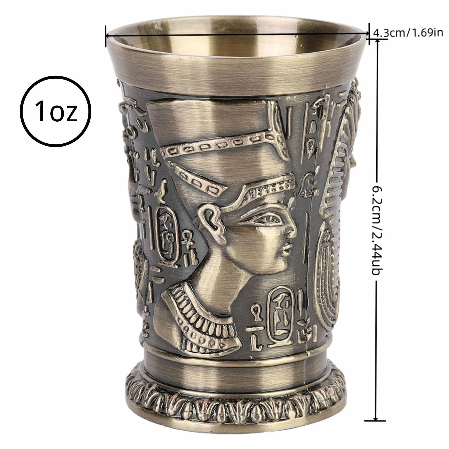 Nikou Kubek do wina vintage metalowy kieliszek zielony