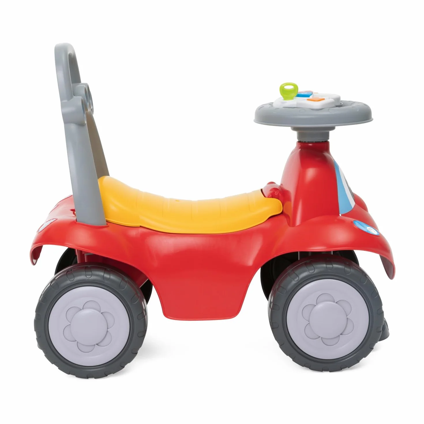 Chicco Jeździk Billy Quattro, Jeździk dla Dzieci, 4 w 1 Tryby Zabawy, Funkcja Kołysania, Elektroniczny Moduł Kierownicy ze Światłami i Dźwiękami, 9-36 miesięcy