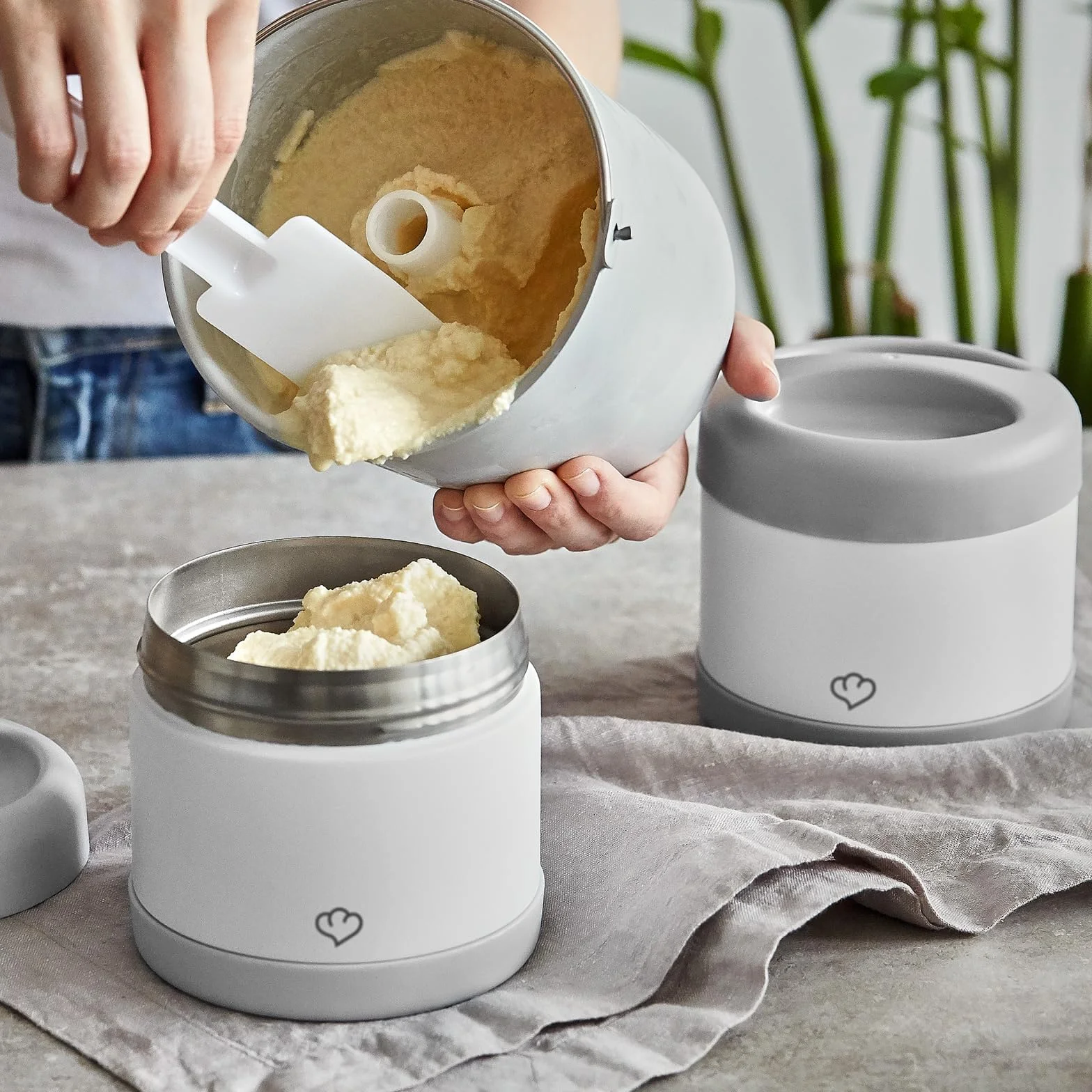 SPRINGLANE pojemnik termiczny na lody żywnościowe, zestaw 2 sztuk, 500 ml, stal nierdzewna, pojemnik na lody spożywcze To Go, puszka do zamrażania