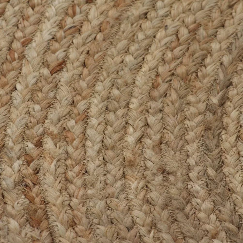 Ręcznie tkany dywan jutowy okrągły 120 cm, pleciony dywan z juty z naturalnego materiału, miękki i trwały, ręcznie wykonany przez doświadczonych rzemieślników, łatwy w pielęgnacji i