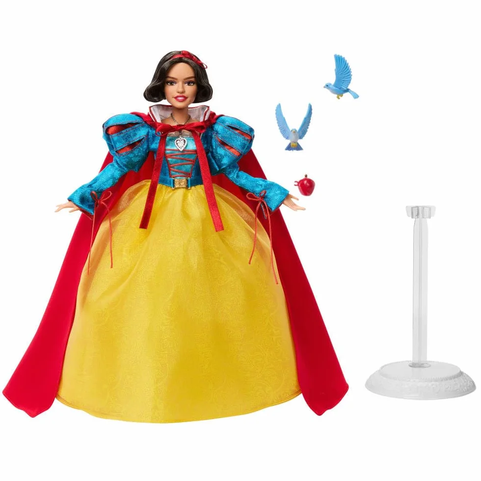 Mattel Disney Collector Królewna Śnieżka Lalka kolekcjonerska w ikonicznym stroju inspirowanym filmem aktorskim Disneya, prezent dla dzieci i dorosłych kolekcjonerów, HVY53