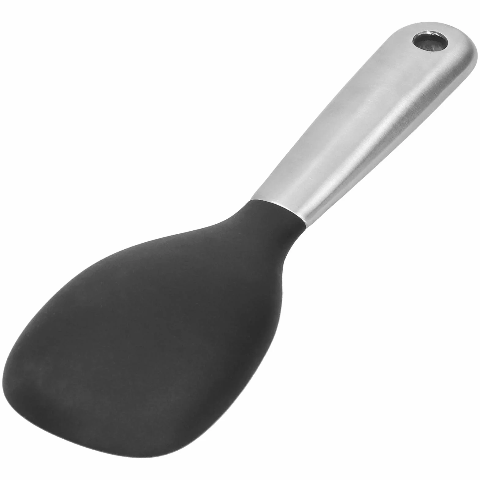 Łyżka do Ryżu, Stal Nierdzewna Łyżka do Serwowania Ryżu Silikonowego Nieprzywierająca Łyżka do Ryżu z Otworem do Zawieszania Żaroodporna Łyżka do Gotowania Ryżu do Domu Restauracji
