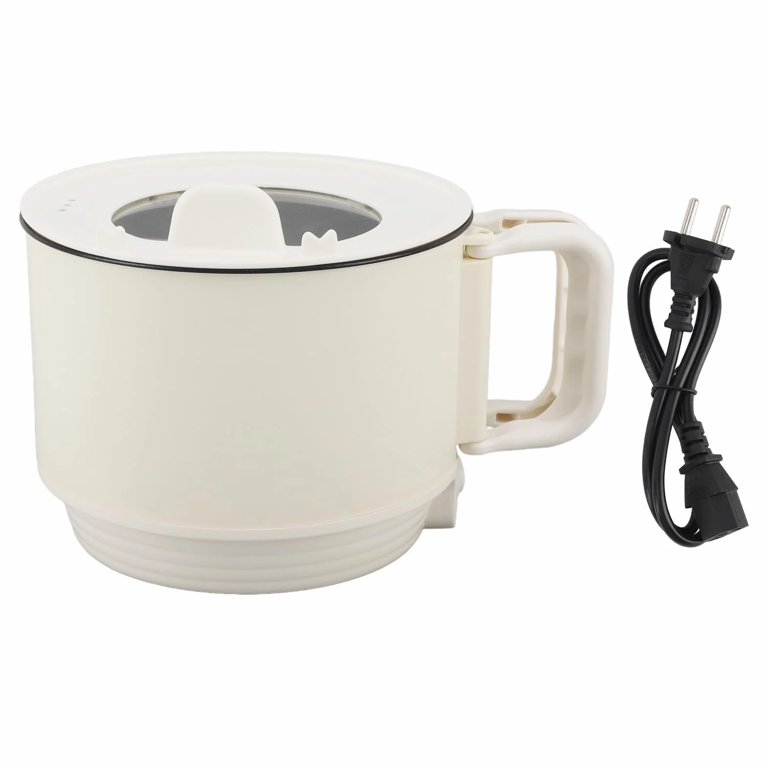 Elektryczny Hot Pot, 1,8 L Pojemno??, 2 Biegi Regulacji, Przeno?ny, Pow?oka Nieprzywieraj?ca, Mini Kuchenka do Ramen, Makaronu, Zupy, Stek¨®w, Jajek, P?atk¨®w Owsianych, Bia?y