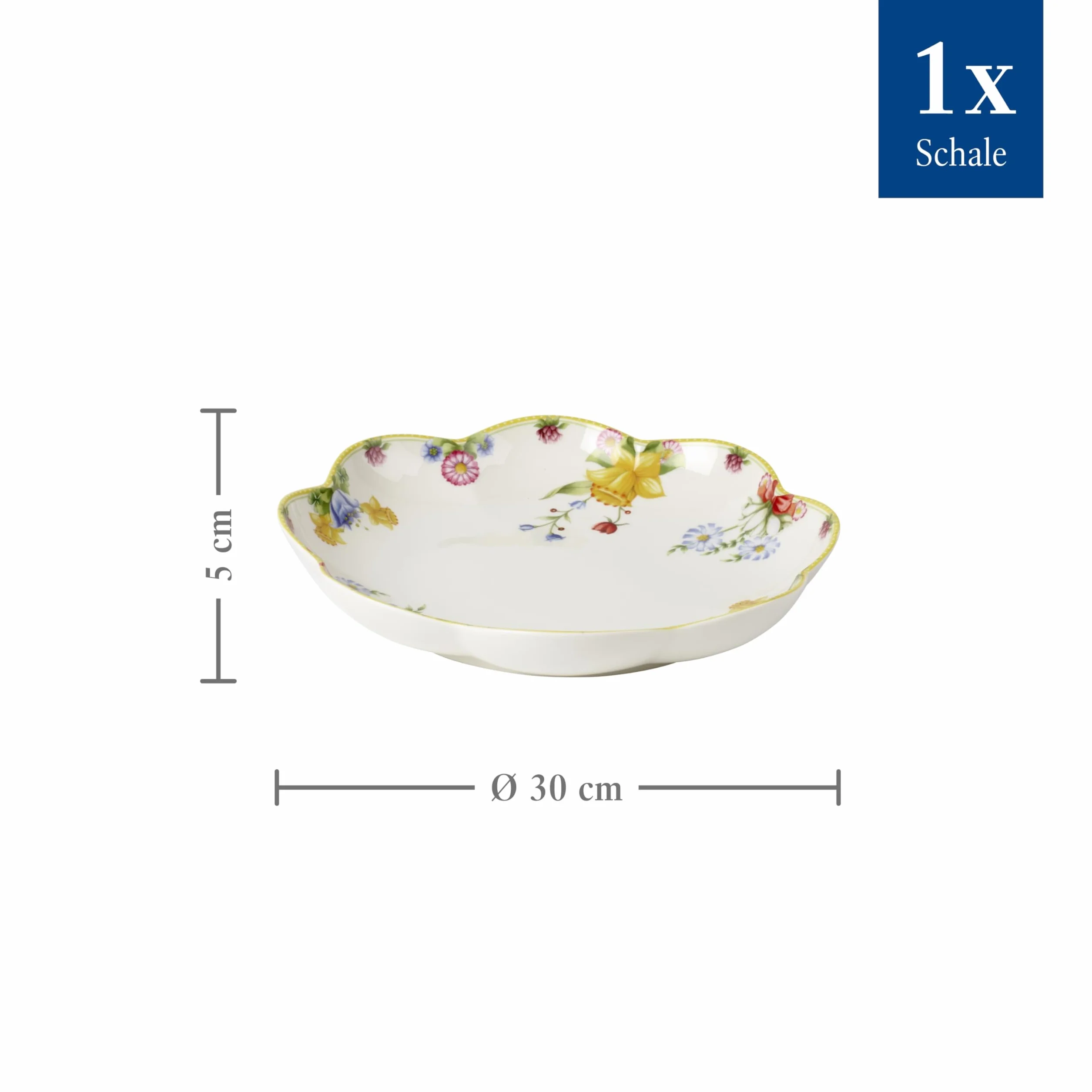 Villeroy & Boch Spring Awakening duża miska (30 cm), porcelanowa, żółta/zielona/czerwona