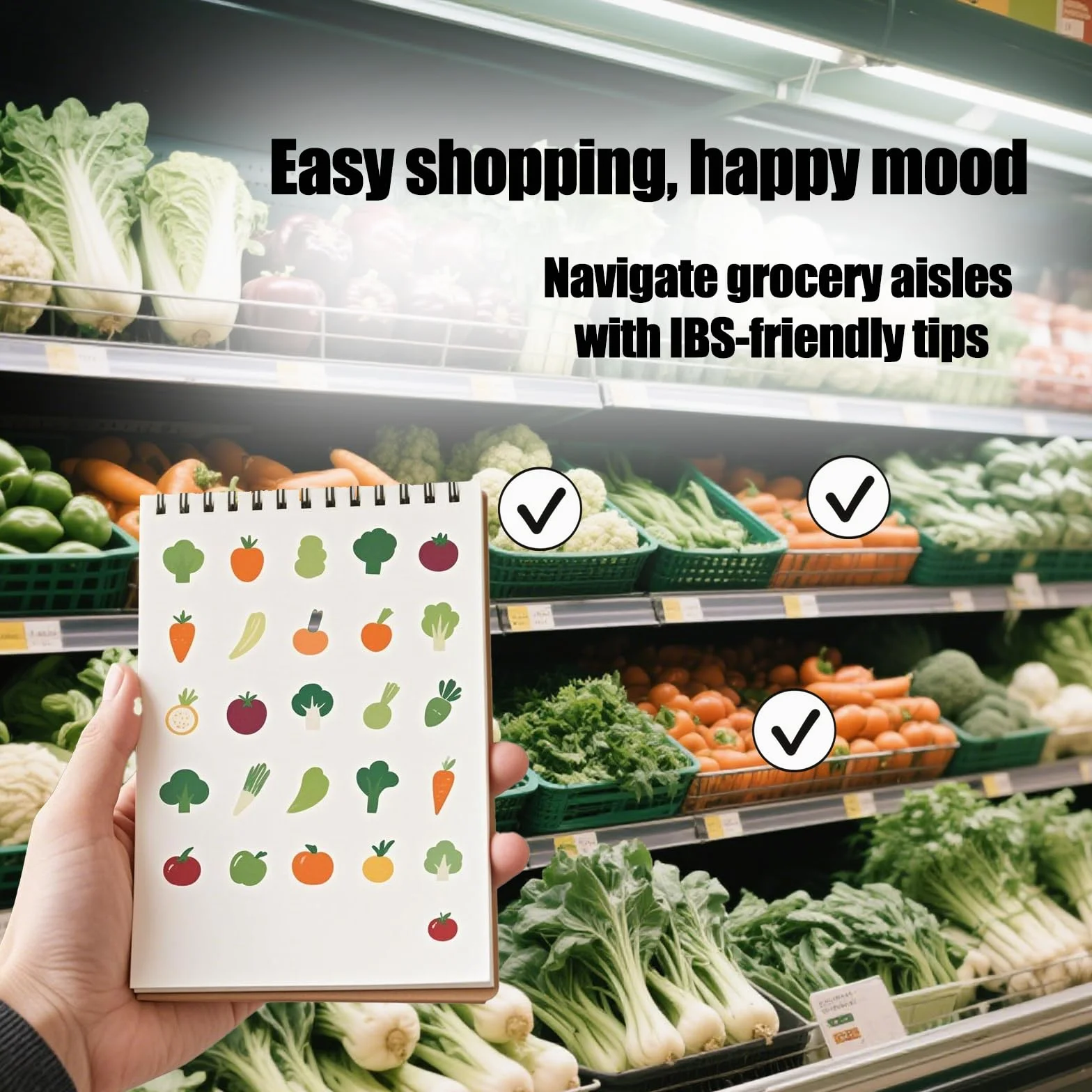 Gosknor Wykres FODMAP Magnes na Lodówkę, Przewodnik Żywieniowy Lista Posiłków dla Zdrowia Jelit Arkusz Ściągawek dla Osób z Niską Zawartością FODMAP Wykres Diety IBS Plakat Temat Zdrowego Odżywiania