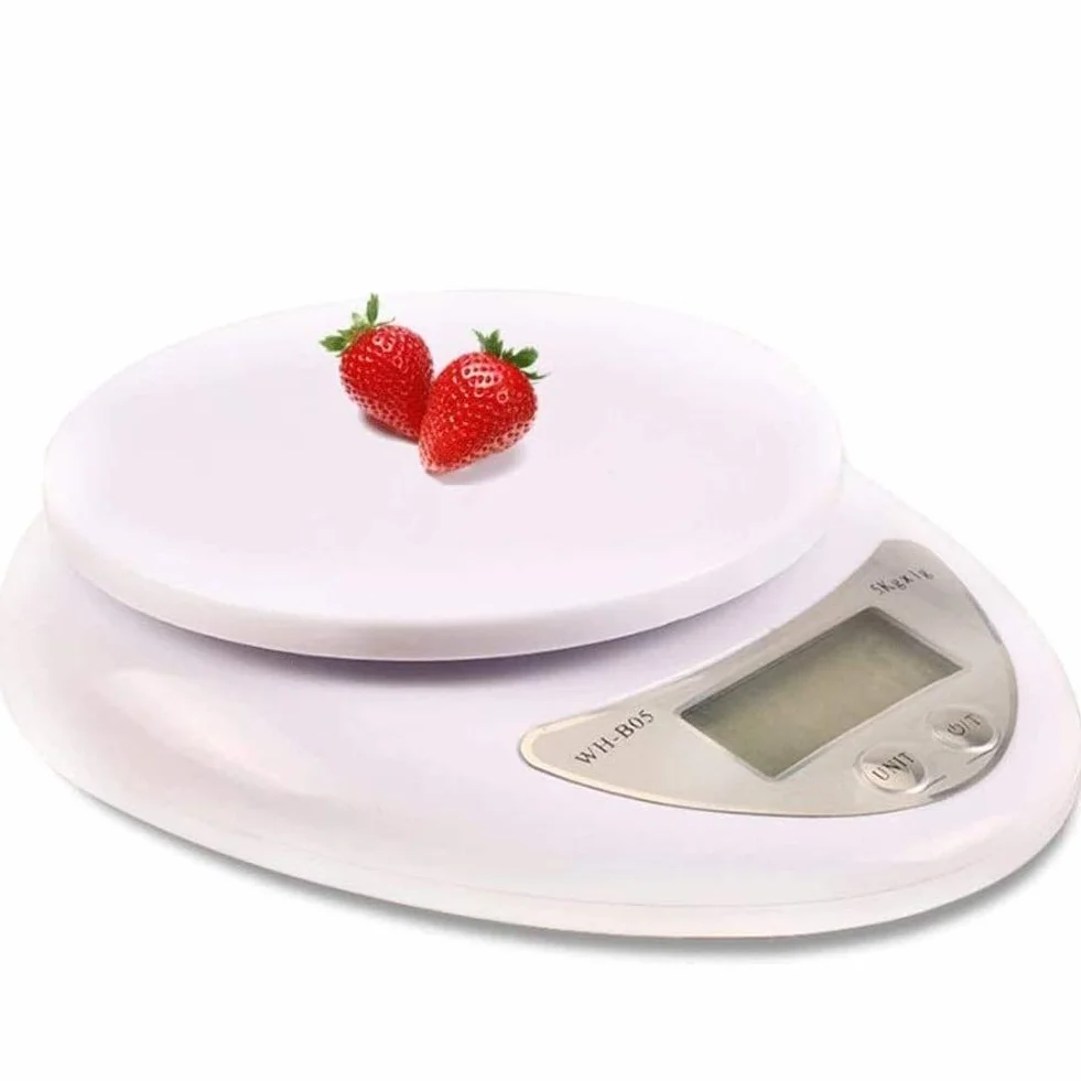 Wlectronic cyfrowa waga spożywcza 5000 g/1 g waga elektroniczna, przenośna mini stal nierdzewna podświetlany cyfrowy wyświetlacz LCD jedzenie kuchnia pocztowa waga