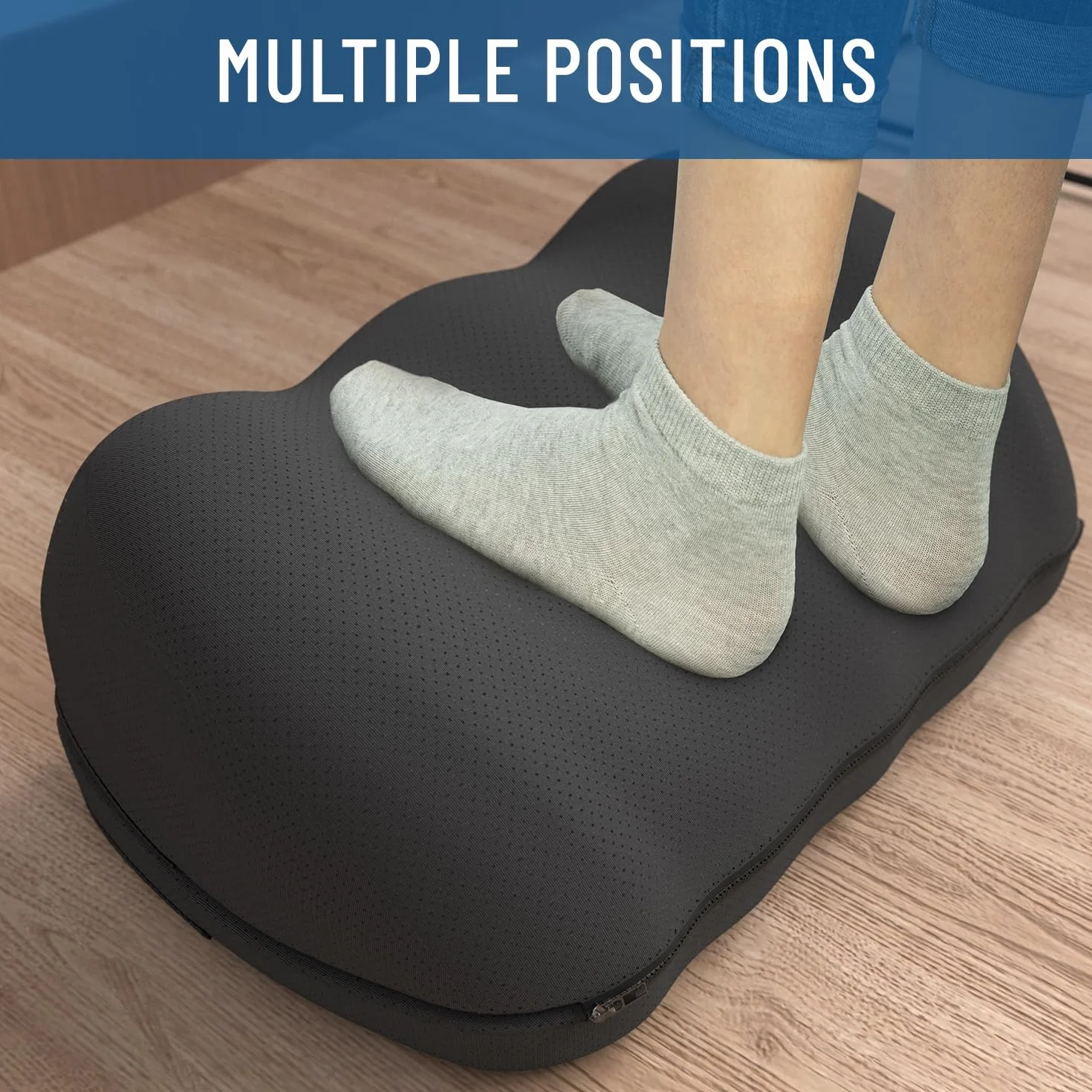 Everlasting Comfort Podnóżek z pianki memory pod biurko w pracy z węzłami punktowymi – ergonomiczny podnóżek do domu i biura, akcesoria do podparcia stóp, akcesoria gamingowe, antypoślizgowy, zmywalny