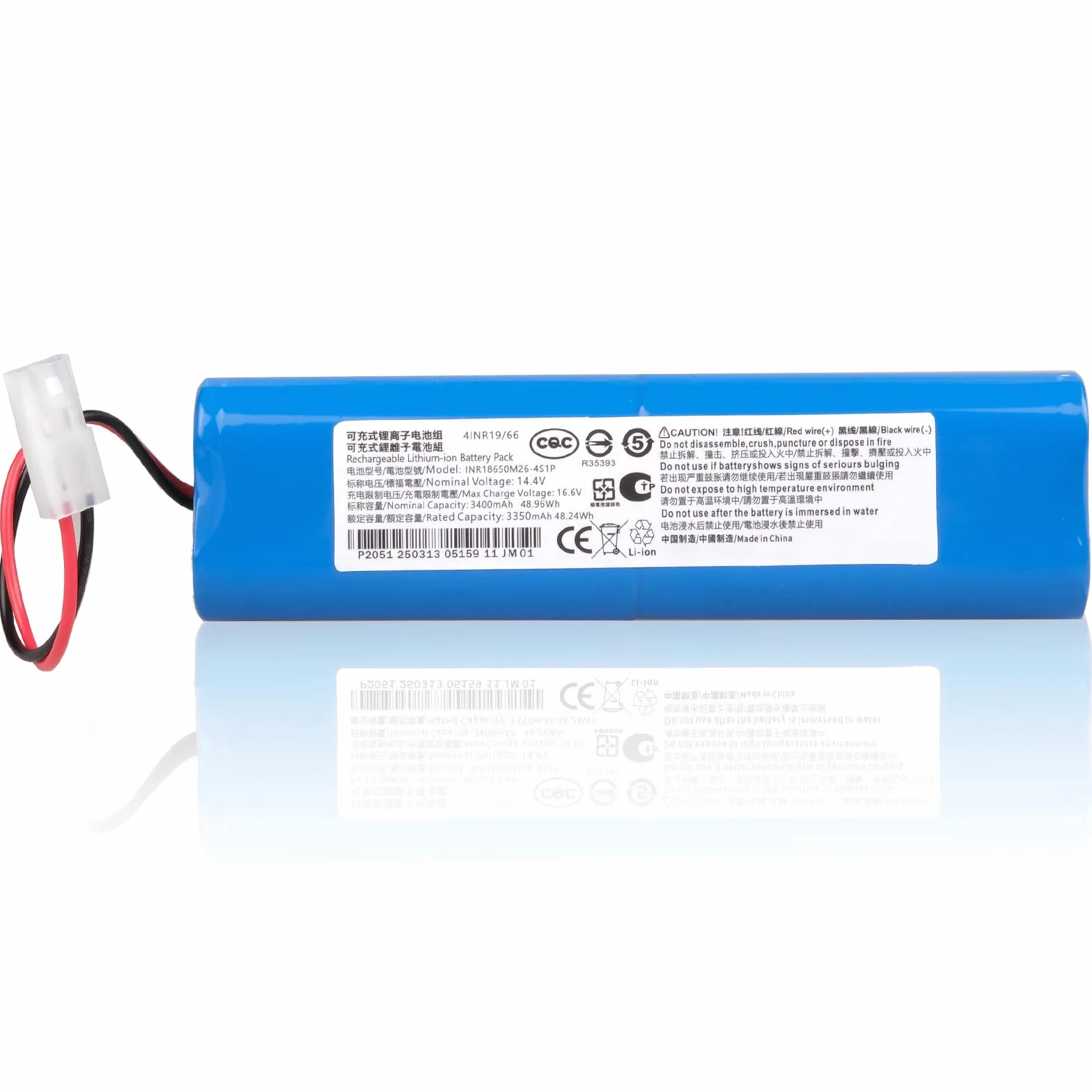 Akumulator 14,4 V 3400 mAh kompatybilny z 360 S6, S8, Rowenta X-Plorer 75, 75S, 75S+, 75 Animal, seria 95, RR7635, RR7675, RR8597, RR8587, RR8587, RR8587, RR8587 RRRR85777WH SS-2230002528 SS