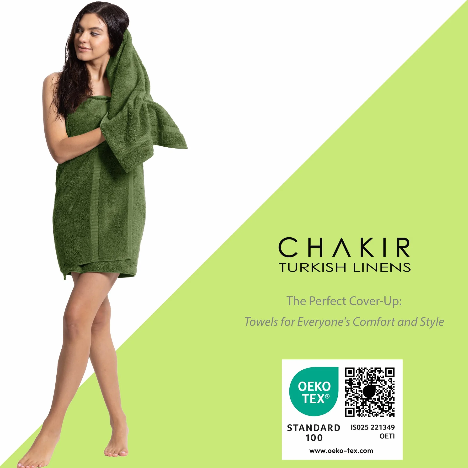Chakir Turkish Linens | Jakość hotelowa i spa, 100% bawełna, tureckie ręczniki premium | miękkie i chłonne (4-częściowe ręczniki kąpielowe, mech)