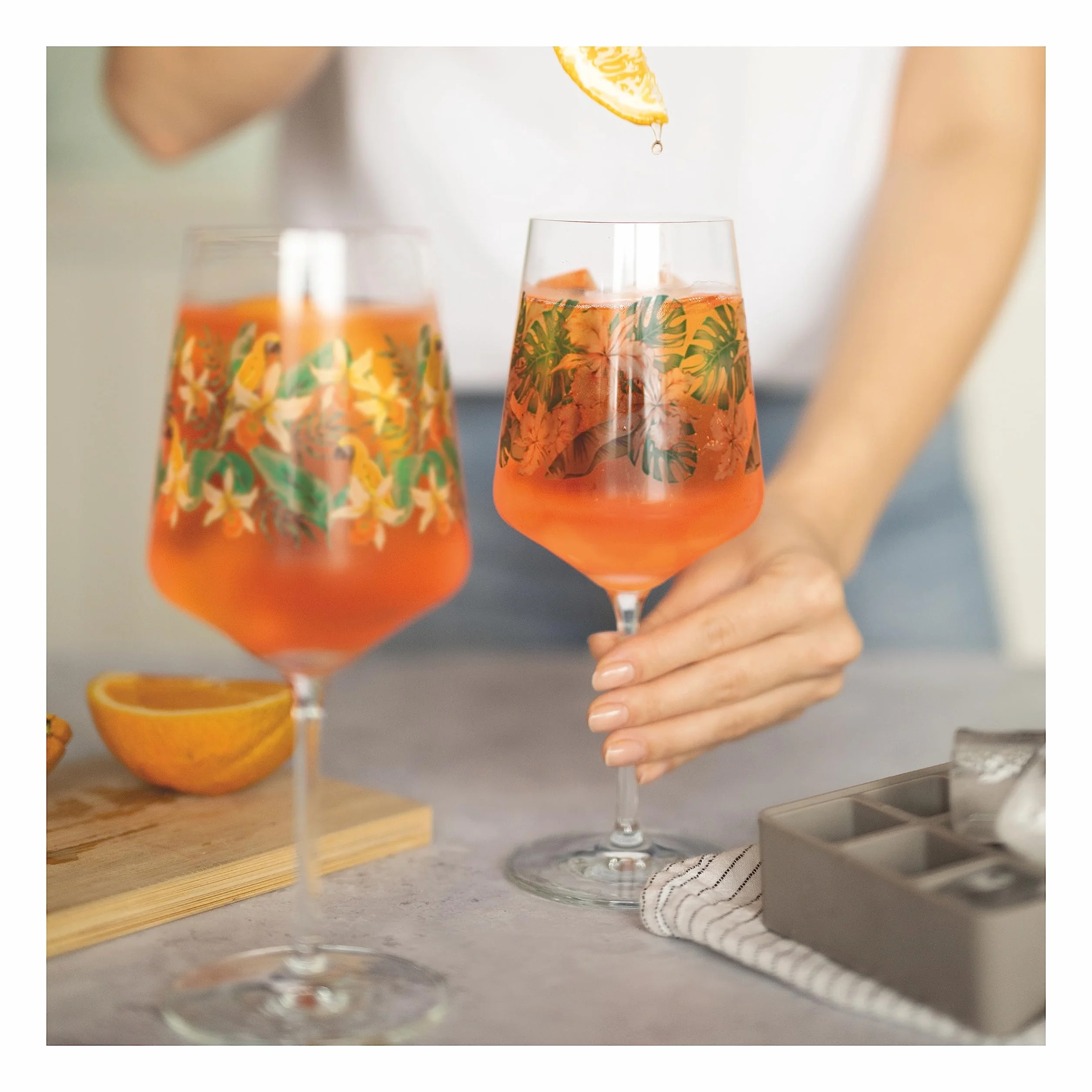 RITZENHOFF 6221001 zestaw 2 słoików na aperitif, 500 ml, seria Sommerrausch, styl kwiatowy, wielokolorowe - Made in Germany