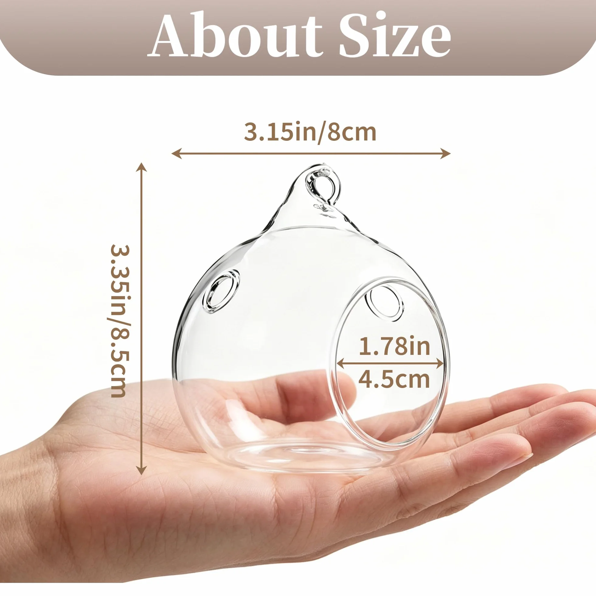 Sziqiqi 12 szt. 80 mm wiszący świecznik na podgrzewacze szklane kule terrarium Świecznik Świecznik, 12 szt./zestaw