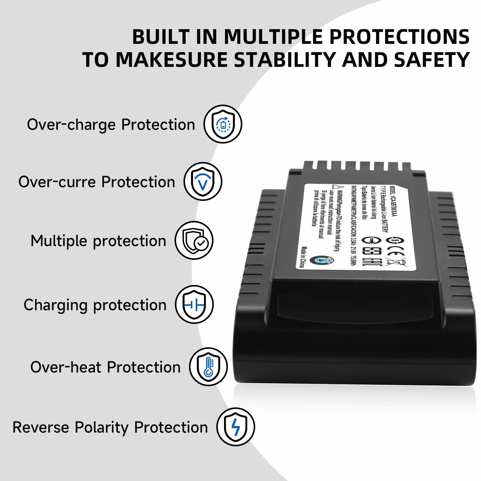 K KYUER 3500mAh VCA-SBT90/XAA Rechargeable Battery for Jet 75/75+/75 Pet/Jet 90/90+ Cordless Stick Vacuum Cleaner