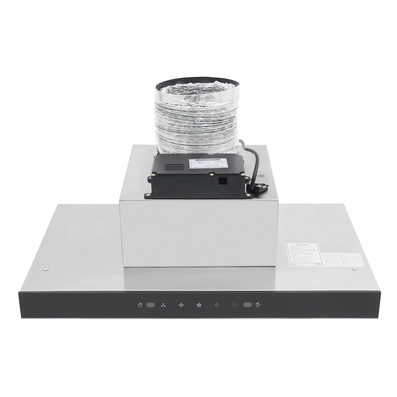 Okap kuchenny 60 cm, wyciągowy, podszafkowy okap ścienny, sterowanie dotykowe i gesty, 3 poziomy mocy, oświetlenie LED, cichy < 55 dB, stal nierdzewna i szkło