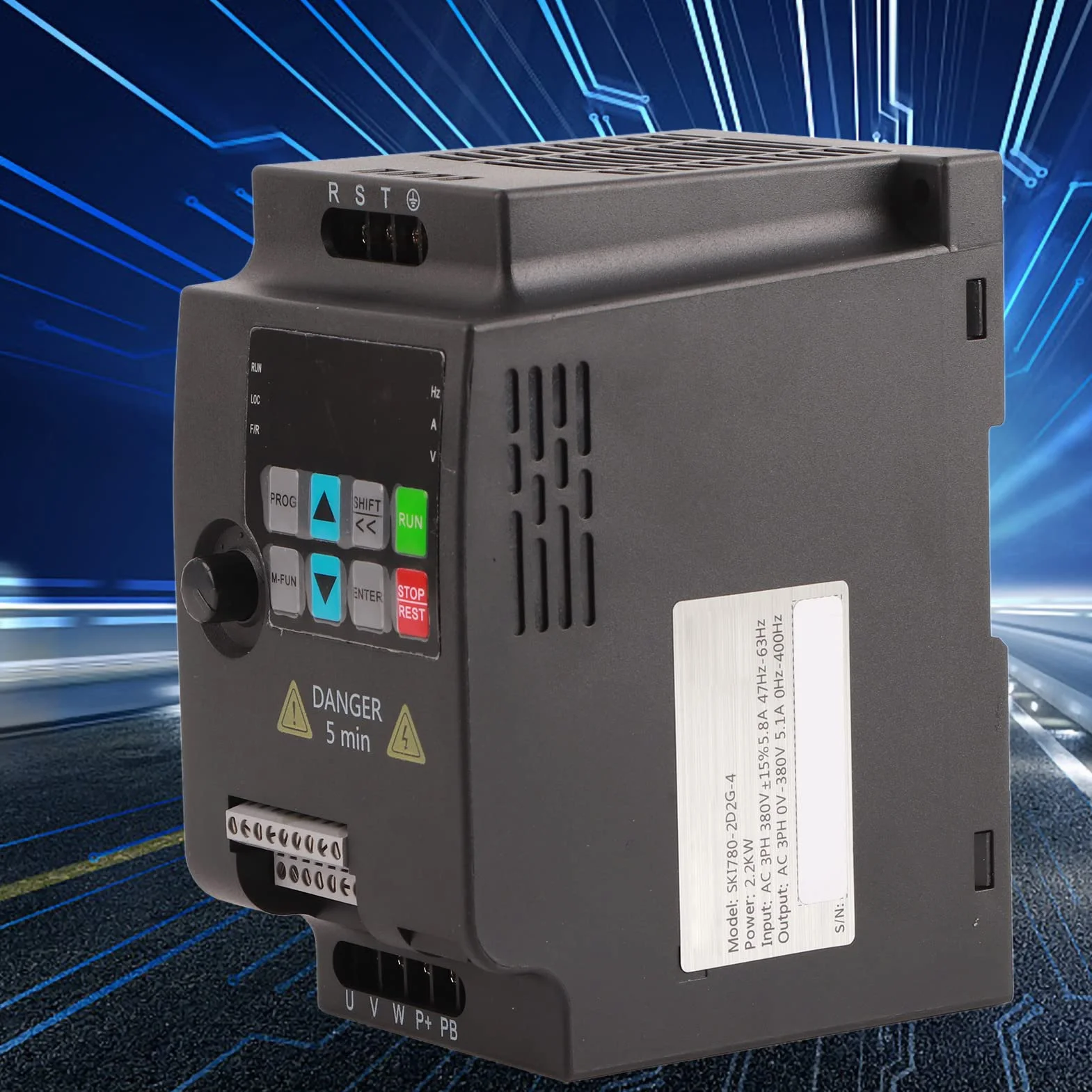 Falownik VFD 2.2KW 3HP 380V 3-fazowy Wbudowana Jednostka Hamująca