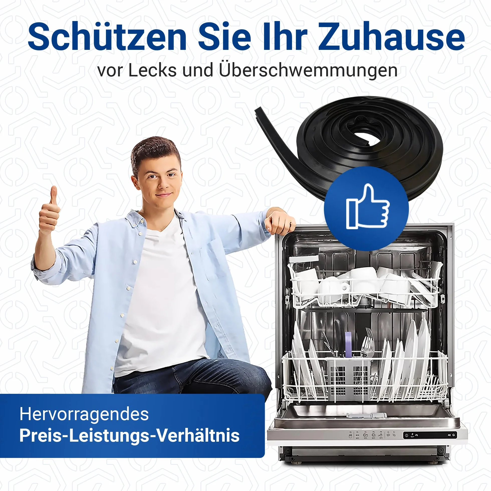 VIOKS Uszczelka drzwi zmywarki 1,87 m zamiennik dla Bosch Siemens 00263096 263096 - Uszczelka gumowa 3-stronna do zmywarki Avantixx Extraklasse Logixx Classixx Maxx Silence iQ100 iQ300
