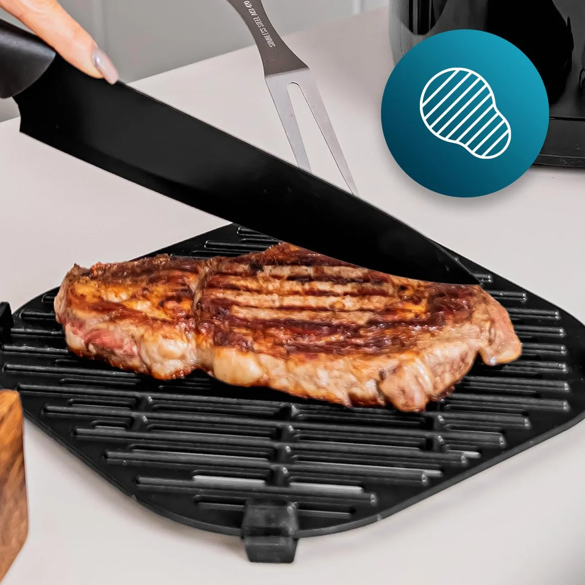 Cecotec Frytkownica powietrzna 8 litrów, frytkownica powietrzna Cecofry&Grill Duoheat 8000, 2200 W, podwójna wytrzymałość, dietetyczna i cyfrowa, okno, regulowana temperatura 80-200 °C, 8 menu