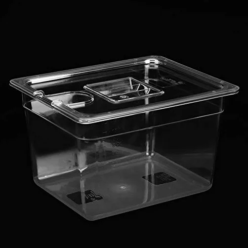 Pojemnik Sous Vide Składany na Zawiasach 11 L z pokrywką do Kuchenki Precyzyjnej, Skalibrowane Znaczniki Ułatwiające kontrolę, Trwały materiał PC do Szybkiego Nagrzewania,