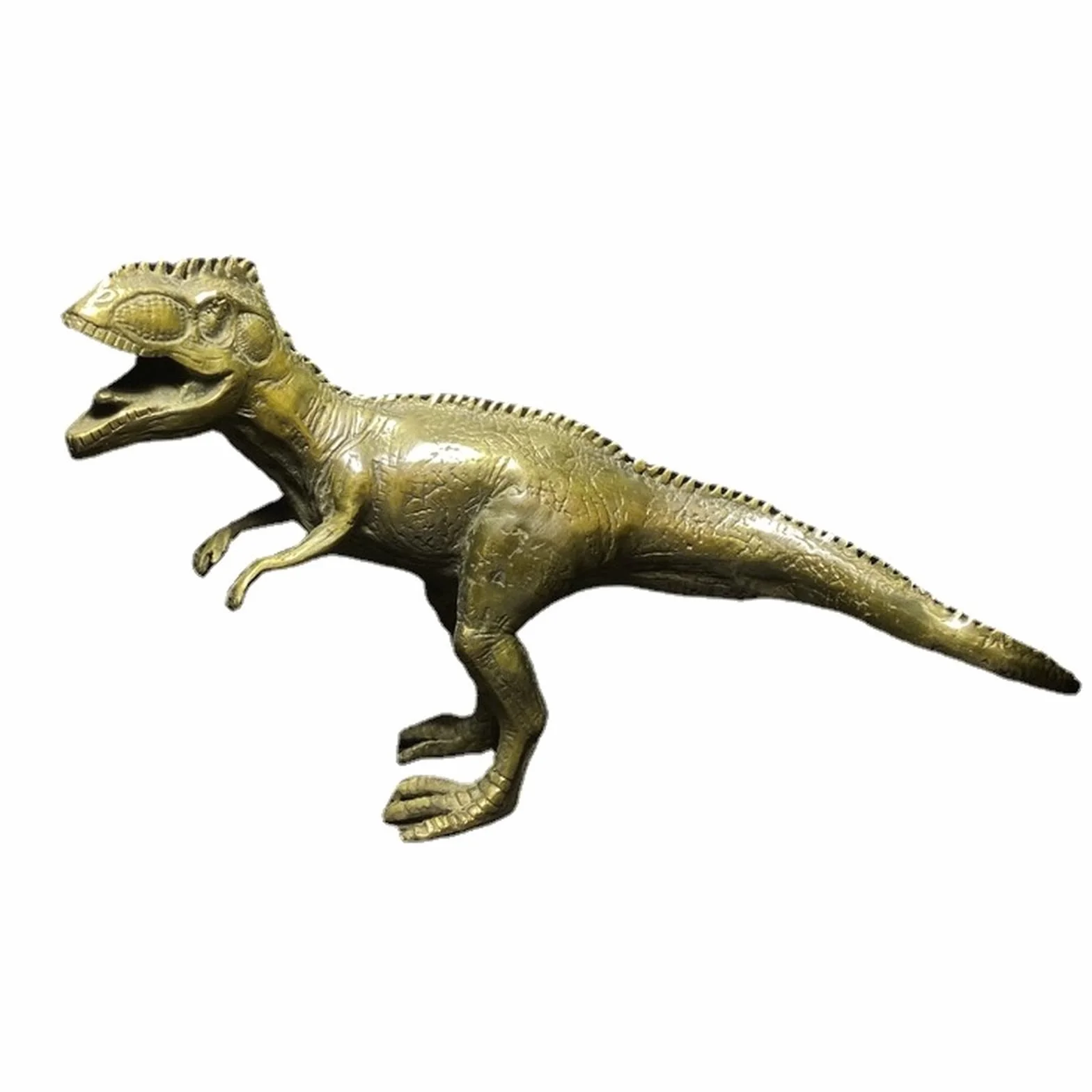 Figurka Tyranozaura Rexa z litej miedzi, mosiężny model dinozaura statuetka dom nauka biurko bar chłodziarka do wina stolik kawowy ozdoba samochodu
