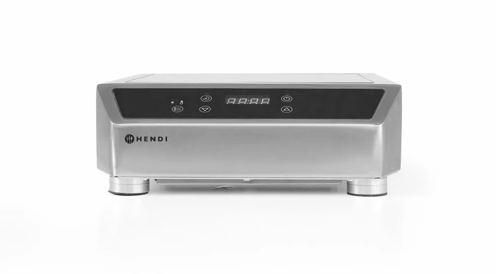 HENDI Kuchenka indukcyjna, 3500 D, do patelni o średnicy dna od ø140mm do ø280mm, zakres temperatur: od 60° do 240°C, płyta indukcyjna, 220V/3500W, 340x440x(H)120mm, stal nierdzewna, szkło