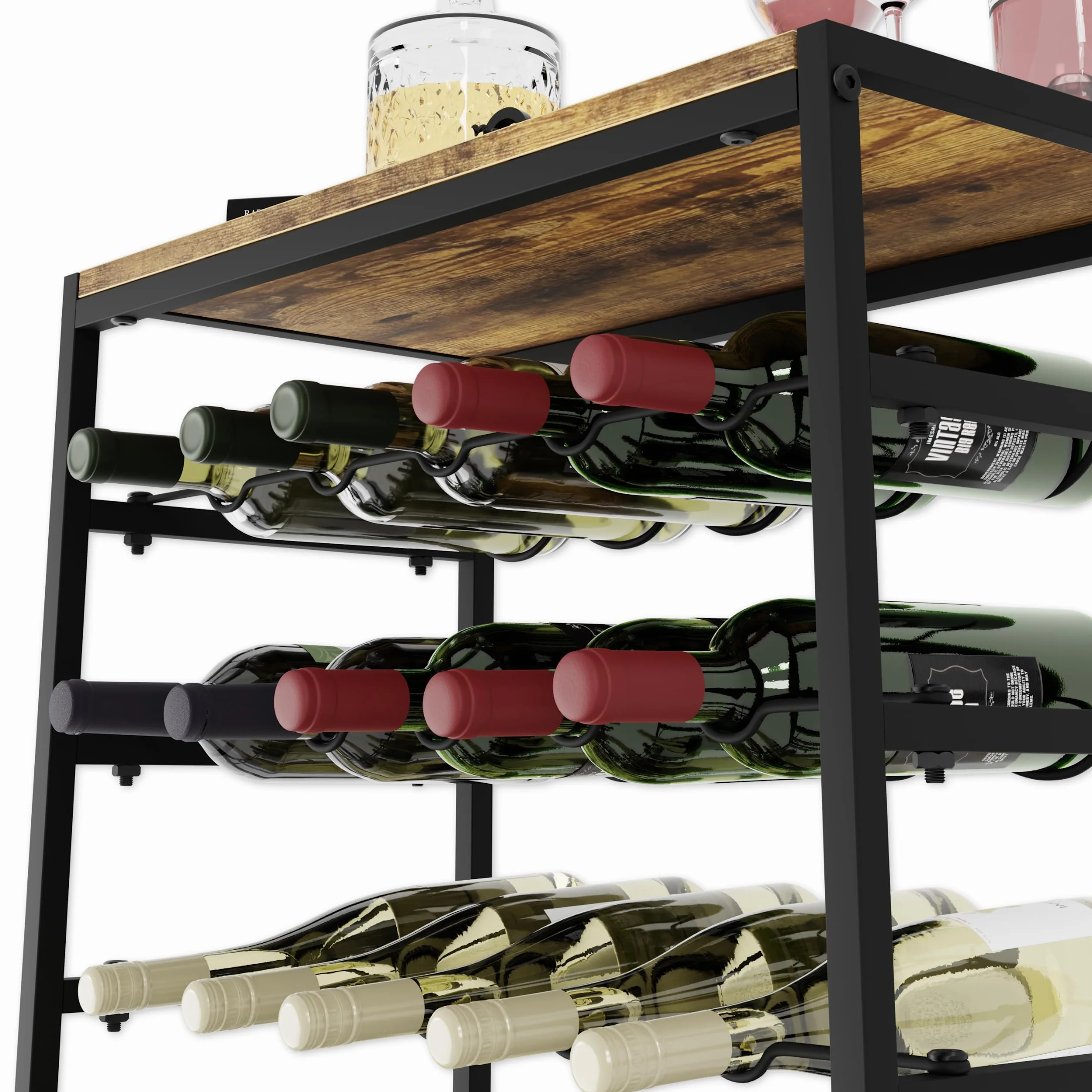 Lenmar, regał na wino z metalu, do 30 butelek, wytrzymałe przechowywanie (LOFT 2-30)