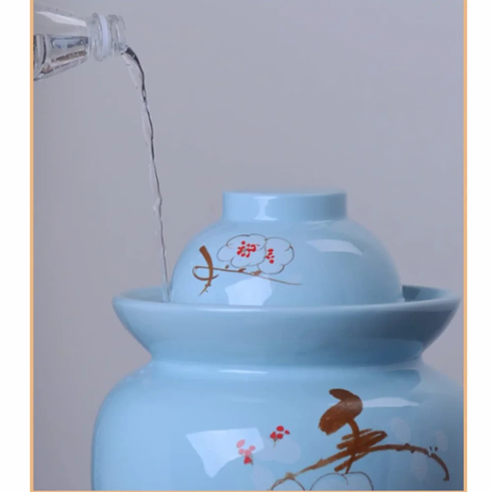 Tradycyjny chiński ceramiczny garnek do fermentacji, słoik do kiszenia z pokrywką z uszczelką wodną, duży pogrubiony ceramiczny słoik do kiszenia, pojemniki do przechowywania kimchi 1,5 kg (7 kg)
