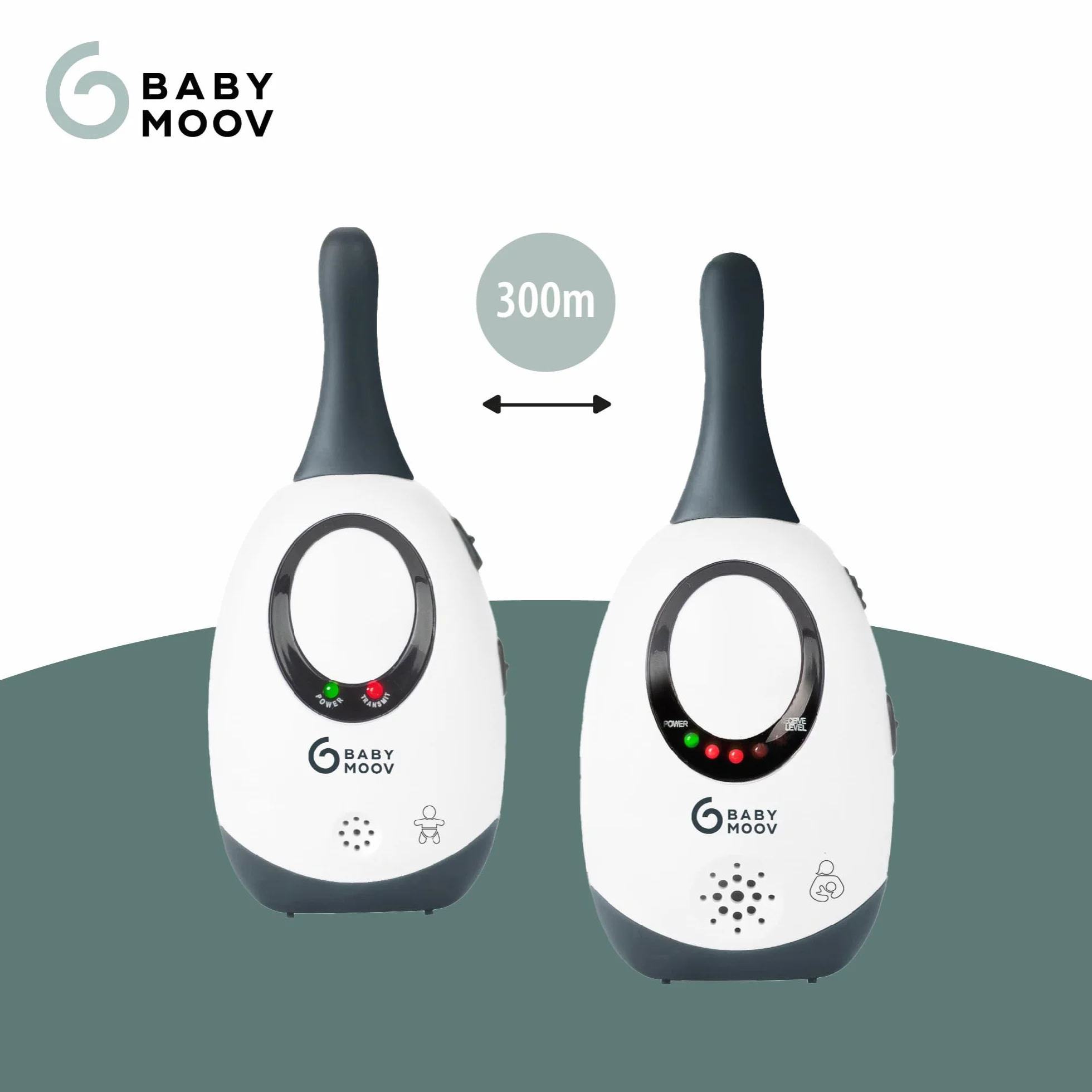 Babymoov Elektroniczna niania Simply Care (w zestawie 2 adaptery) - analogowa, o niskim poziomie promieniowania, zasięg 300 m