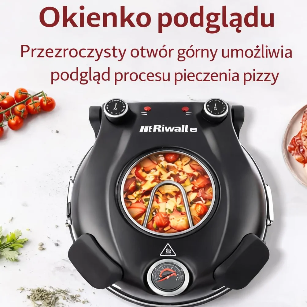 PIEC DO PIZZY MINI PIEKARNIK RIWALL RP-01 kamień 420°C 1200W 2 x ŁOPATKA