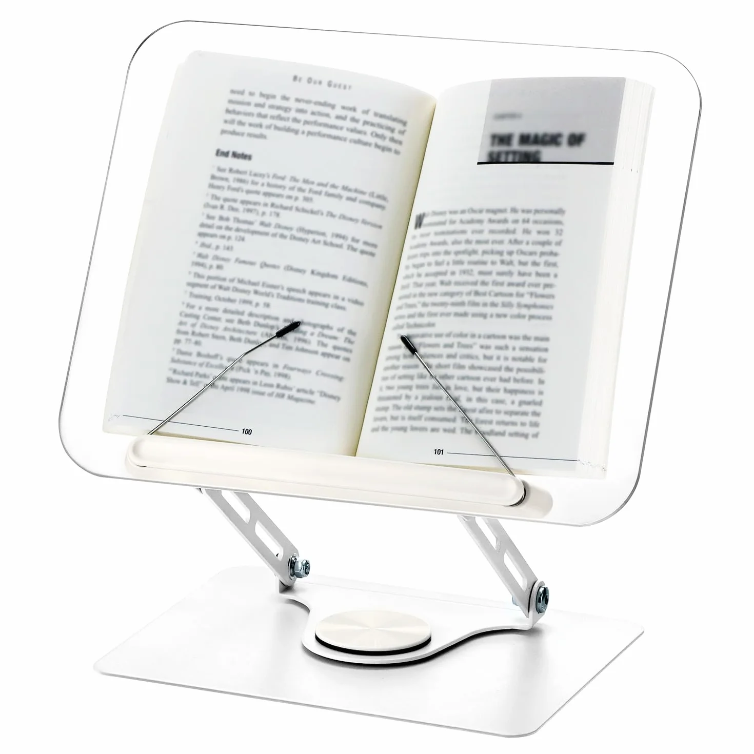 QWORK® Stojak do czytania książek, obracany o 360°, składany, regulowany kąt i wysokość, nośność ok. 5 kg, kompatybilna z telefonami komórkowymi, tabletami, laptopami