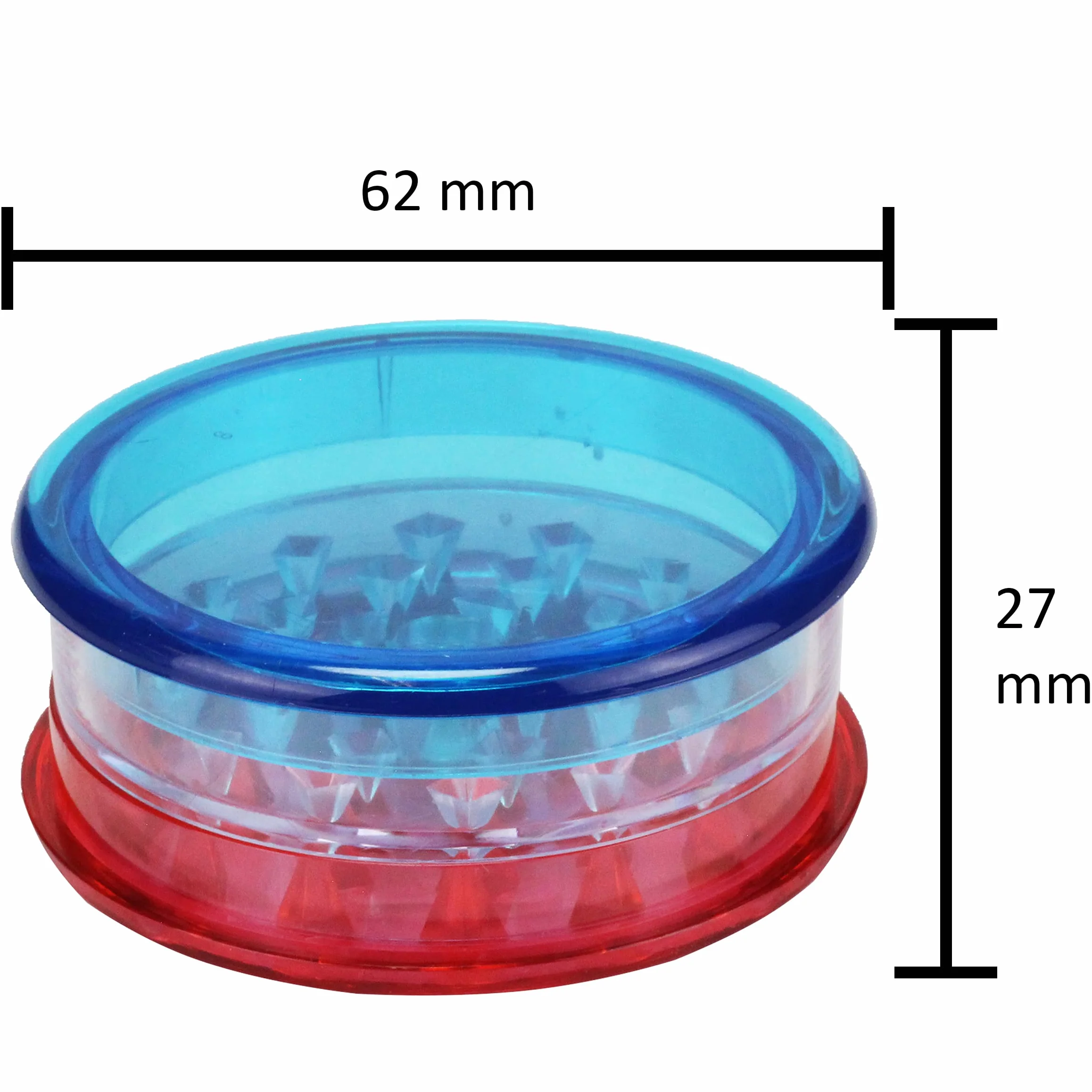 1 szt. Młynek plastikowy z tworzywa sztucznego 60 mm trzy części łącznie z łożyskiem. Wybierz swój ulubiony kolor (niebiesko-biało-czerwony)