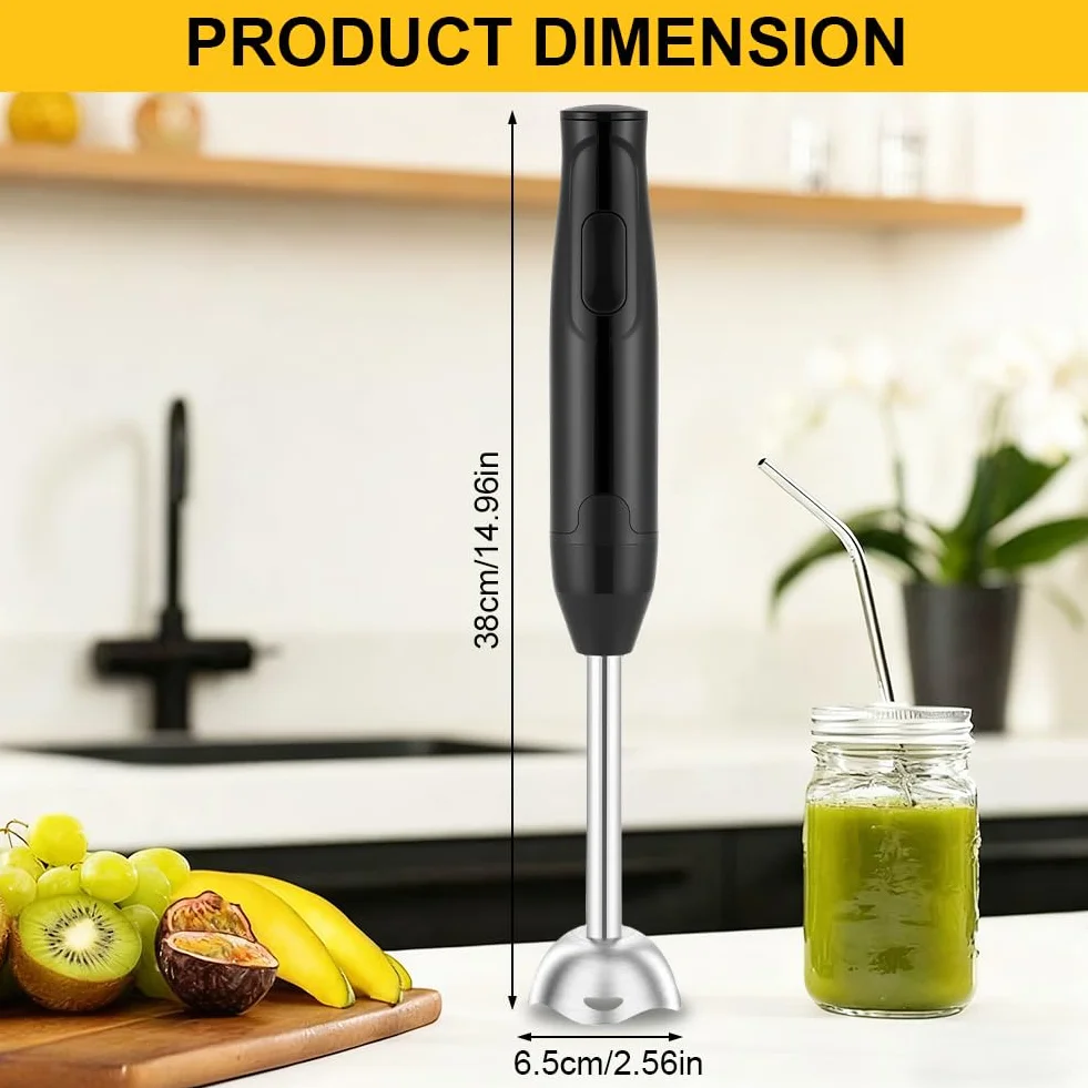 AXFEE Blender Ręczny, 400 W, Ze Stali Nierdzewnej, Elektryczny Blender Do Purierowania, Do Kuchni, Dla Niemowląt, Sałatek, Sosów, Puree