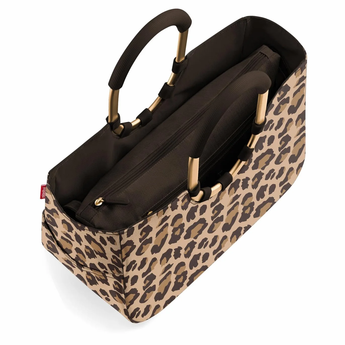reisenthel loopshopper M – stabilna torba z praktycznymi przegródkami z butelek PET pochodzących z recyklingu – elegancja podczas zakupów, wiele funkcji w zestawie!, Frame Leo Macchiato, m, sport