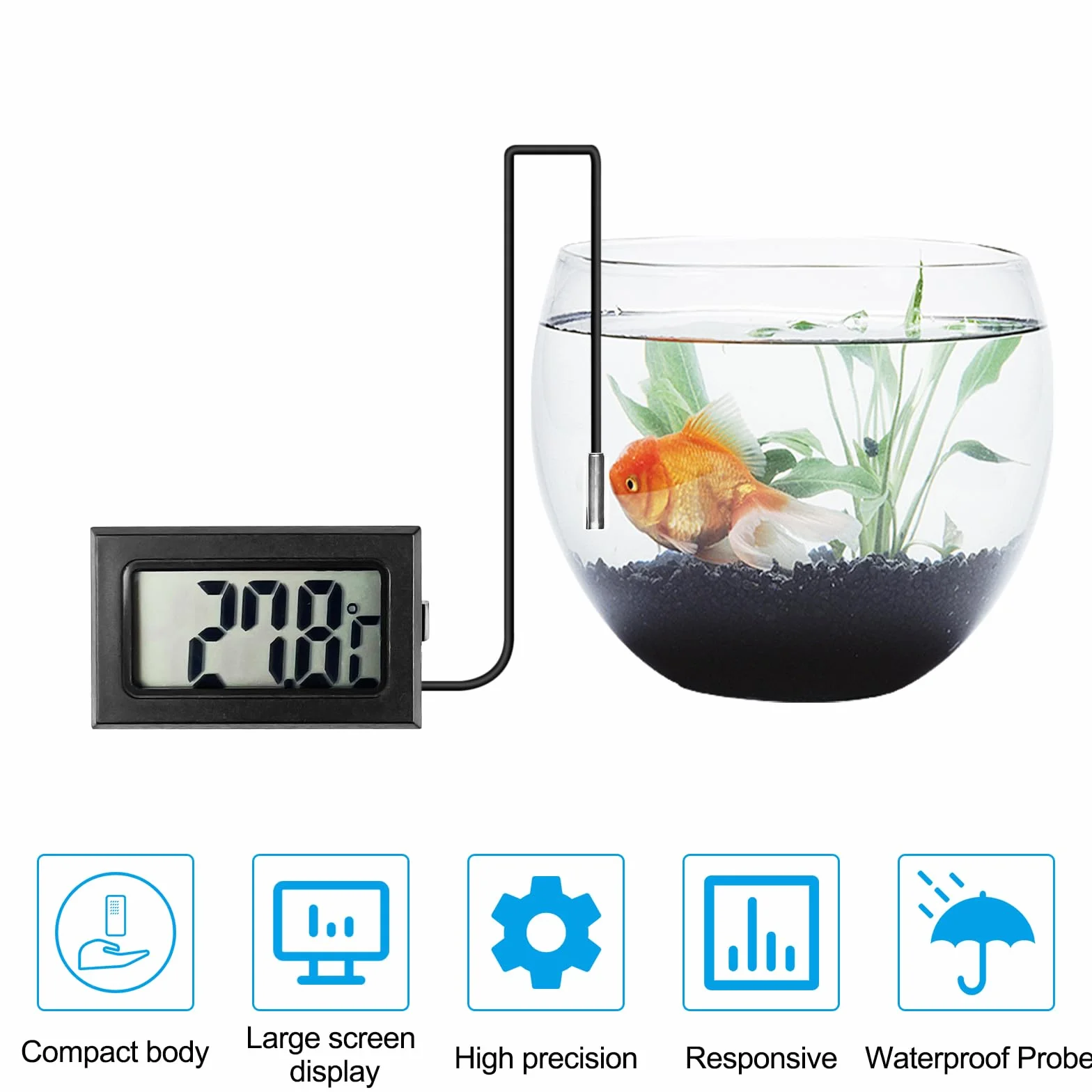 Gvolatee 5 sztuk Cyfrowy termometr LCD