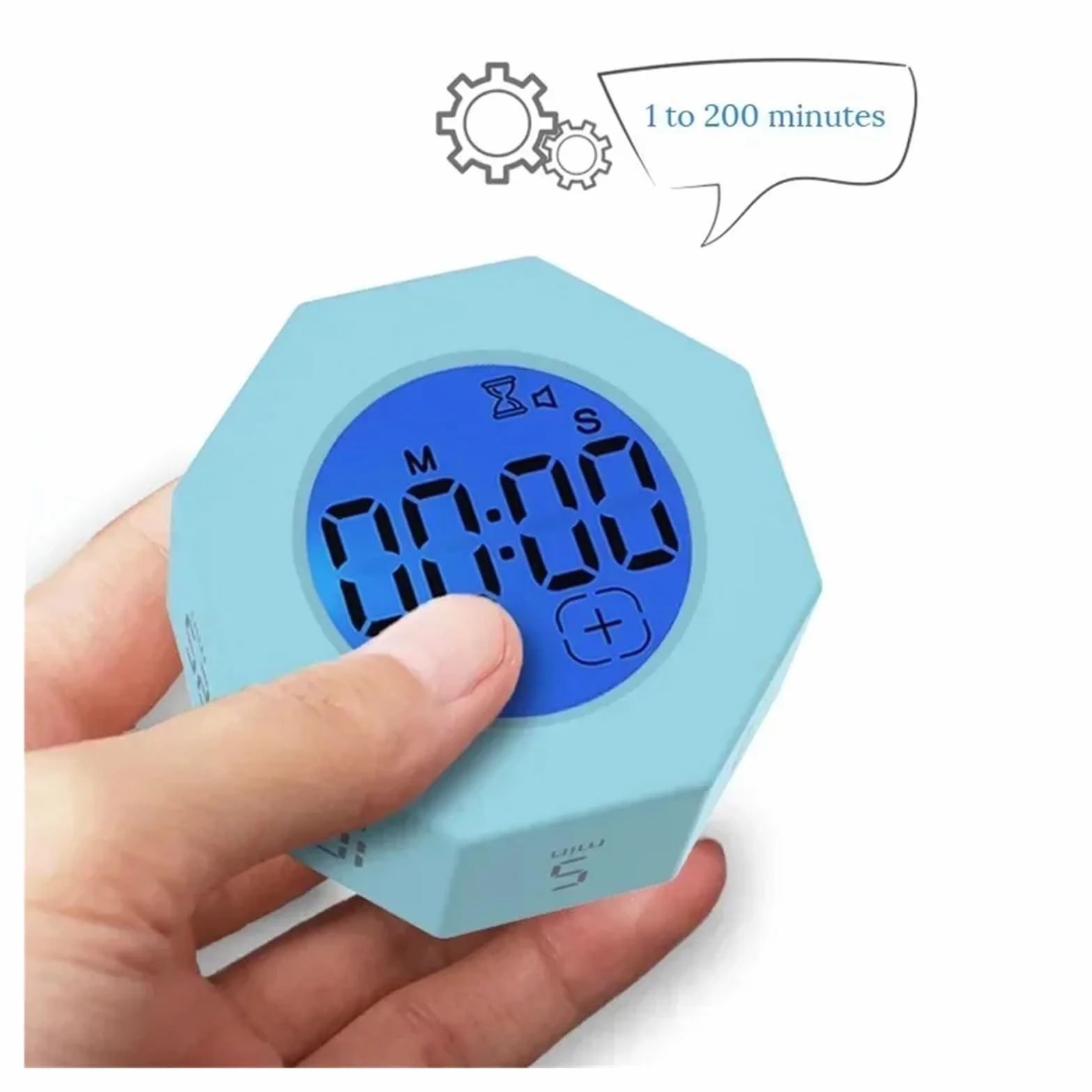 minuterka, Timer z czujnikiem grawitacji, nauka fitnessu, wizualizacja flip, zarządzanie czasem, mini cyfrowy minutnik kuchenny(White)