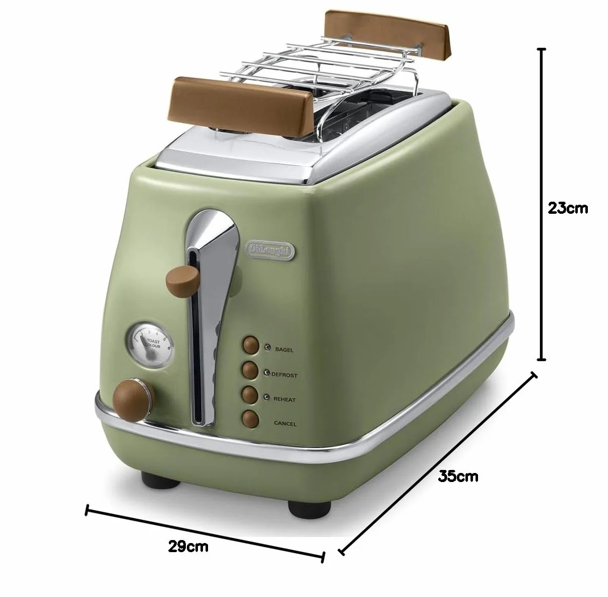 De'Longhi CTOV 2103.GR Icona Vintage toster, zielony