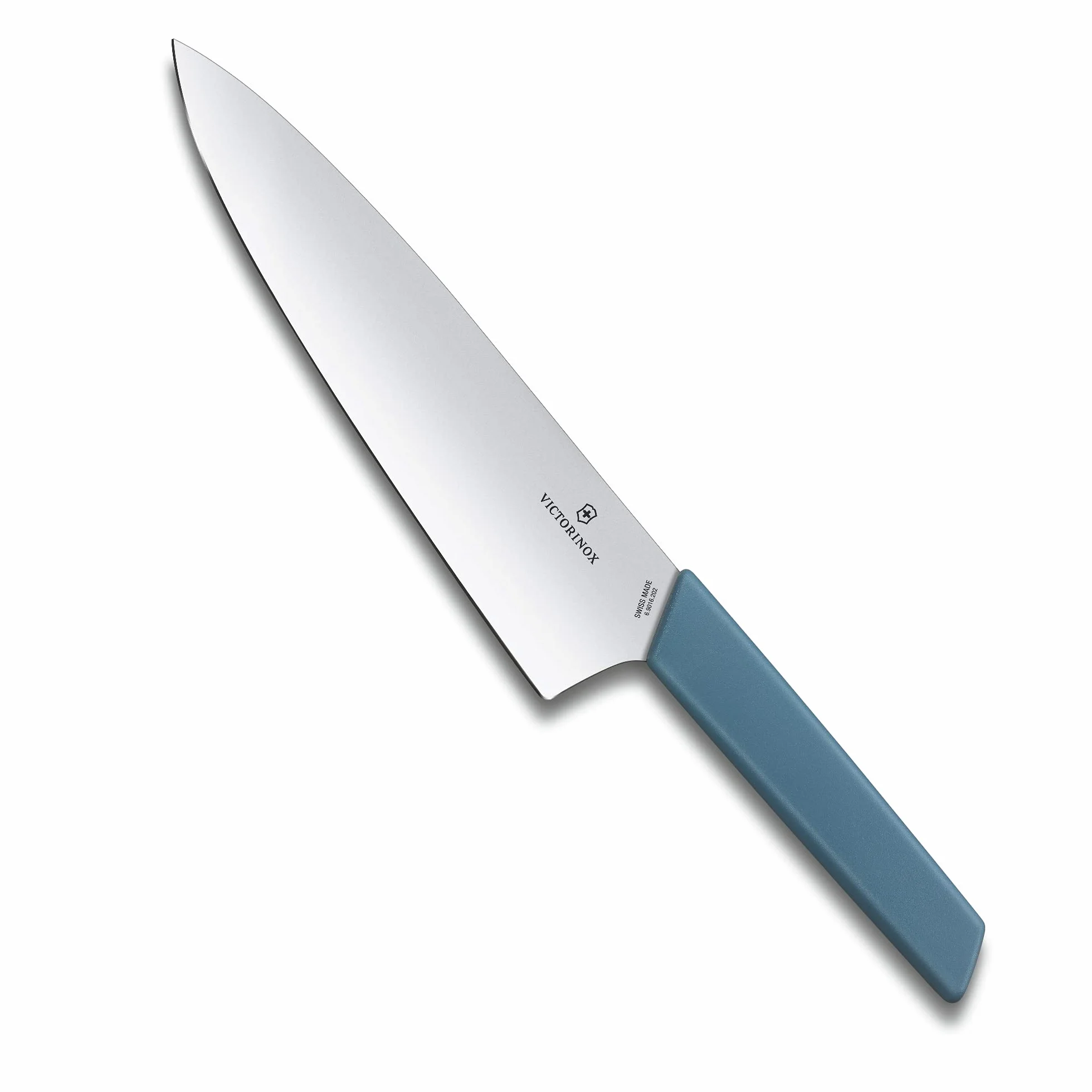 Victorinox, 6.9016.202B, Swiss Modern, Tranchiermesser, Extra scharfe Klinge, mit geradem Schliff, Robuster Kunststoff-Griff, Kornblumen-Blau, Made in Switzerland, Spülmaschinengeeignet
