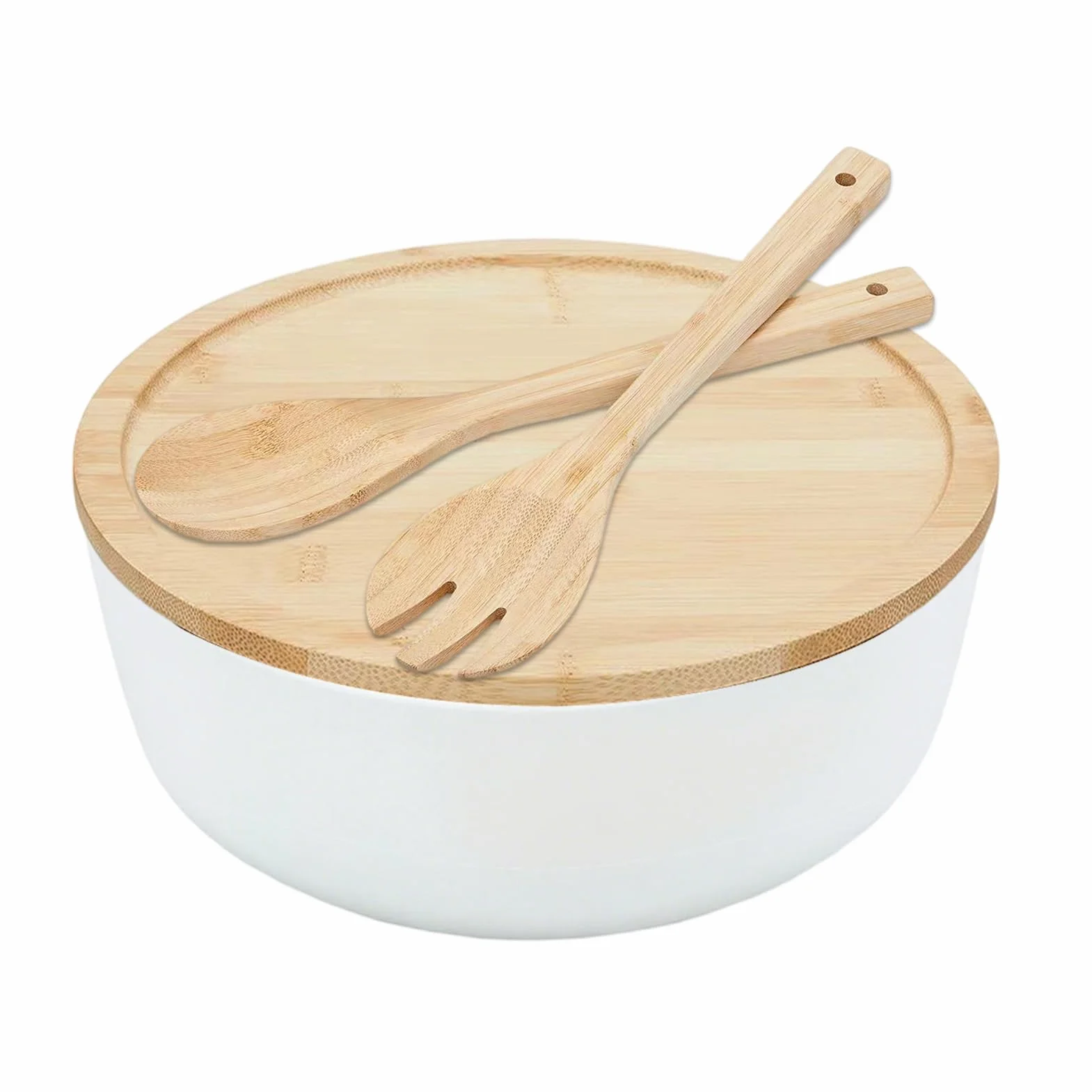 Salaterka Do Serwowania Sałatek Drewniane naczynia kuchenne do serwowania, | Salaterka na sałatki owocowe z pokrywką Owoce Przekąski Makaron Lunch Kolacja Goto