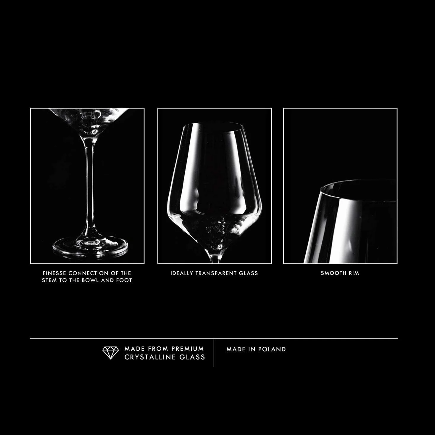 KROSNO Kieliszki do wina czerwonego | Zestaw 6 sztuk | 490 ML | Kolekcja Avant-Garde | Kryształ bezołowiowy | Do domu, restauracji & przyjęć | Można myć w zmywarce