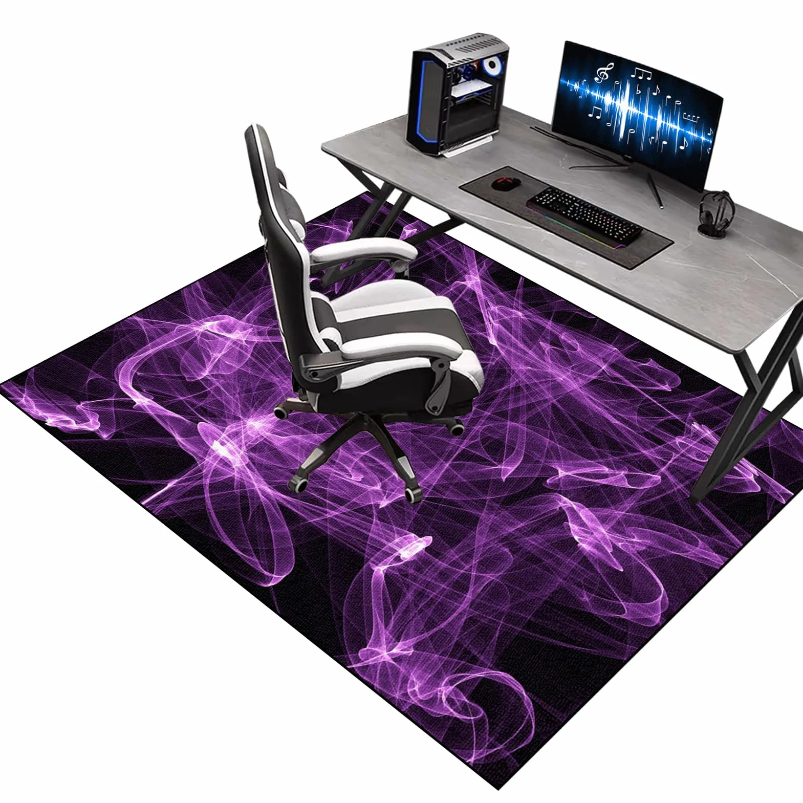 Gaming Dywan Krzesło 150 x 180 cm Mata na krzesło komputerowe, mata na krzesło biurowe, dywan do gier, podłoga, mata na krzesło inwalidzkie, mata wielofunkcyjna mata ochronna