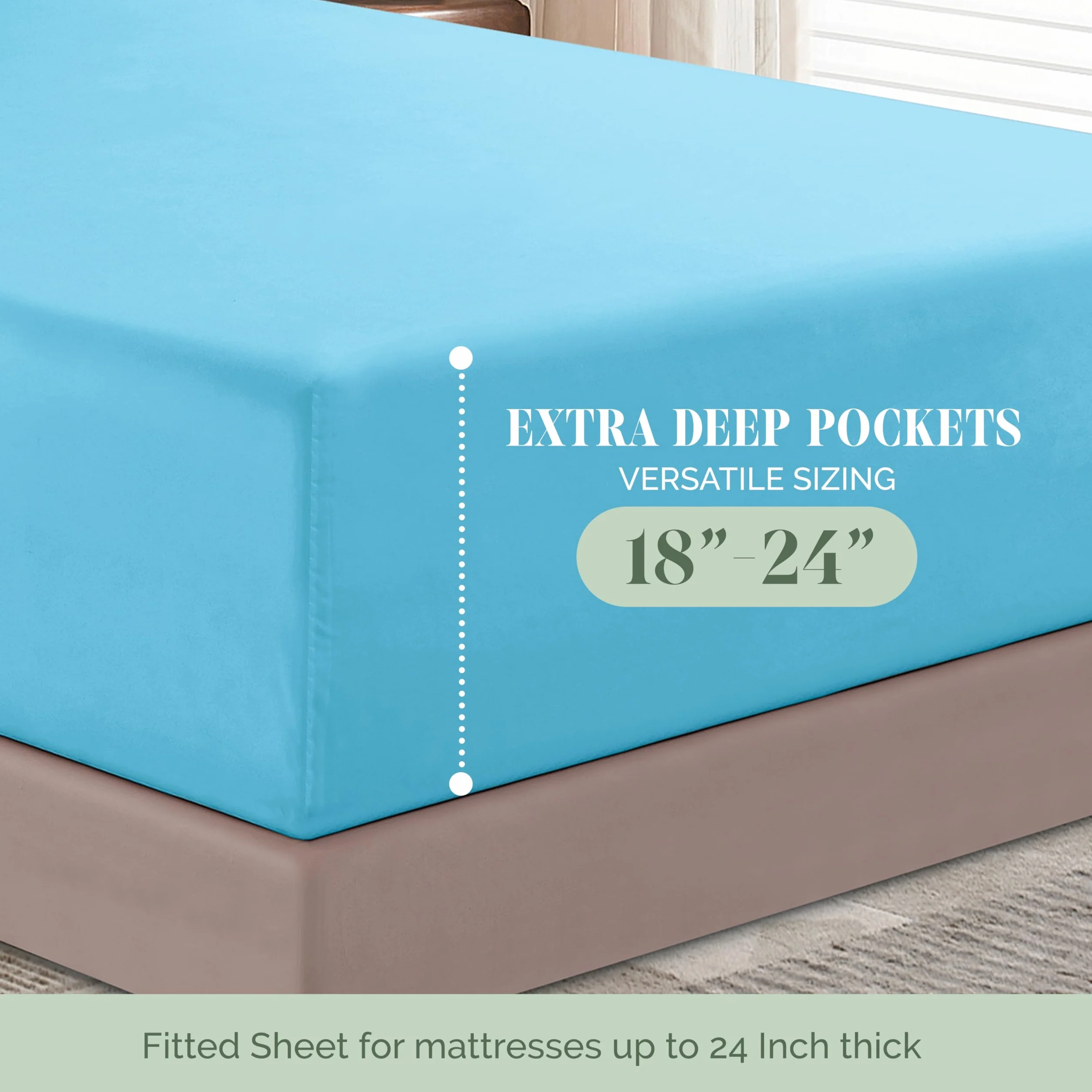 Elegant Comfort 1500 Premium Hotel Quality 45–61 cm głębokości – bardzo głęboka kieszeń, pojedyncze prześcieradło z gumką, na wysoki materac, luksusowe i najdelikatniejsze, inteligentna kieszeń, bez