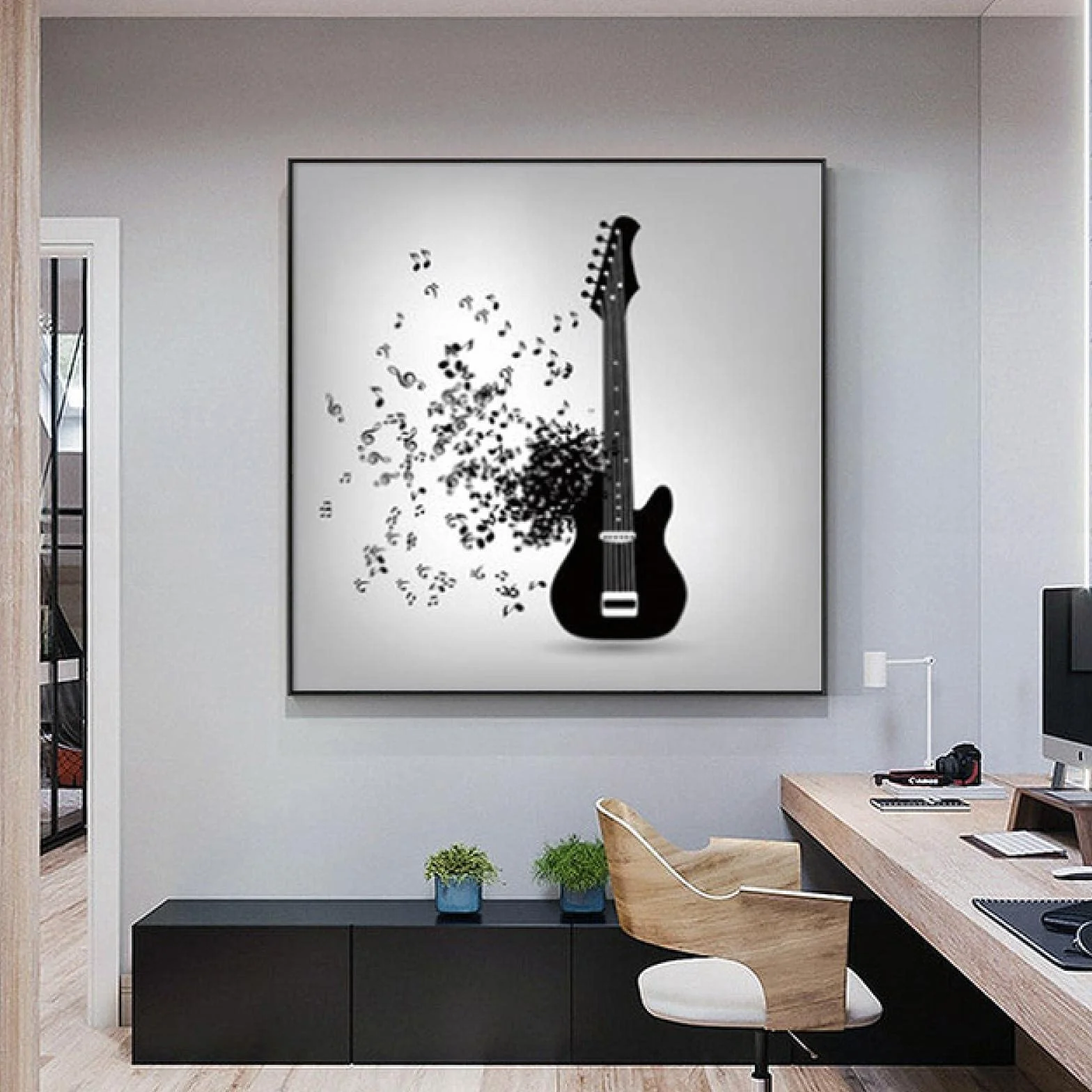 Malarstwo na płótnie nowoczesne płyty winylowe sztuka ścienna czarno-biała muzyka plakaty i wydruki obrazy salon dekoracja domu 80 x 80 cm x 2 bez ramki