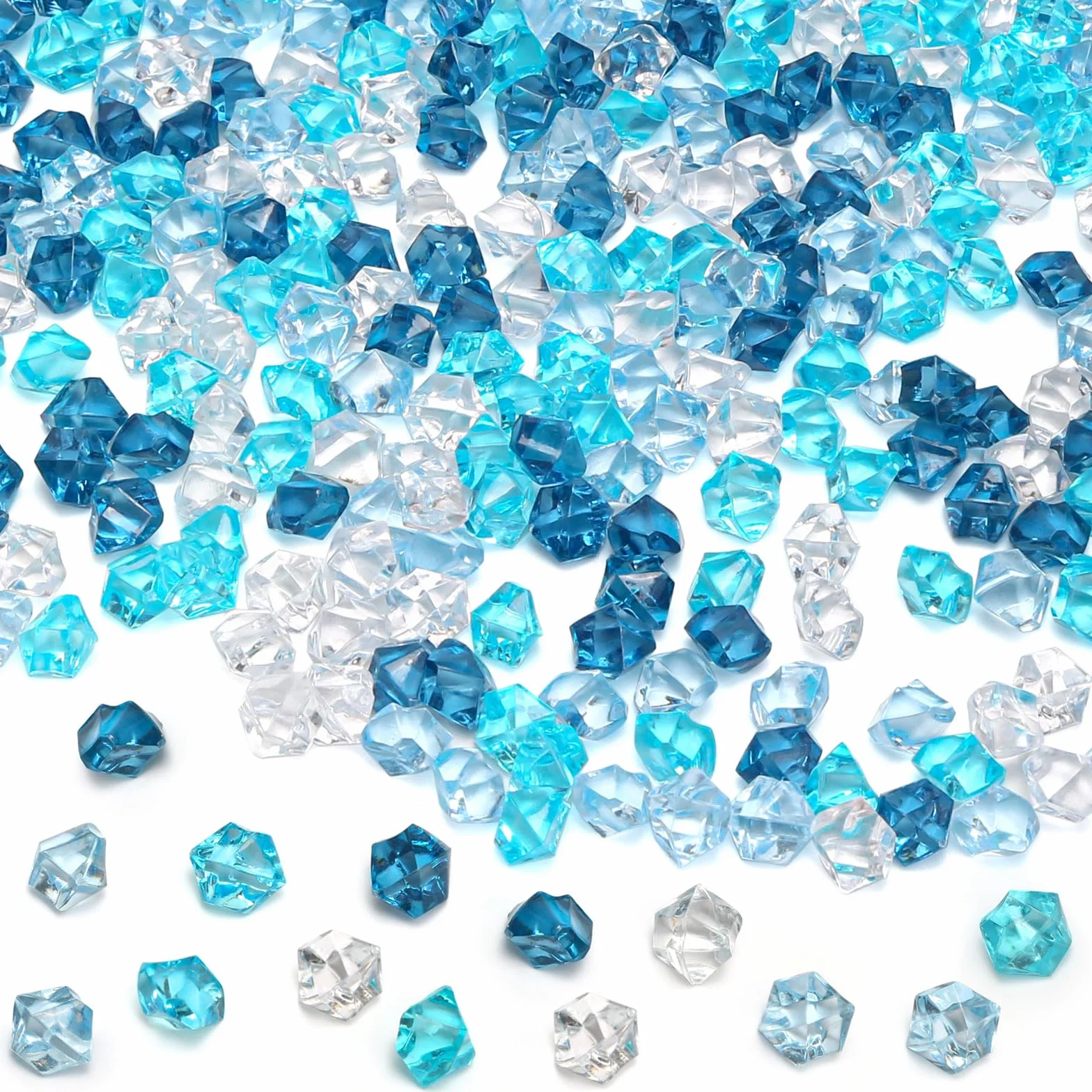 750 szt. plastikowe diamenty, kamienie szlachetne, luzem, bez otworów, klejnoty, skarb, dzieci, duże, dekoracyjne kamienie szlachetne, akrylowe, do majsterkowania, dekoracji