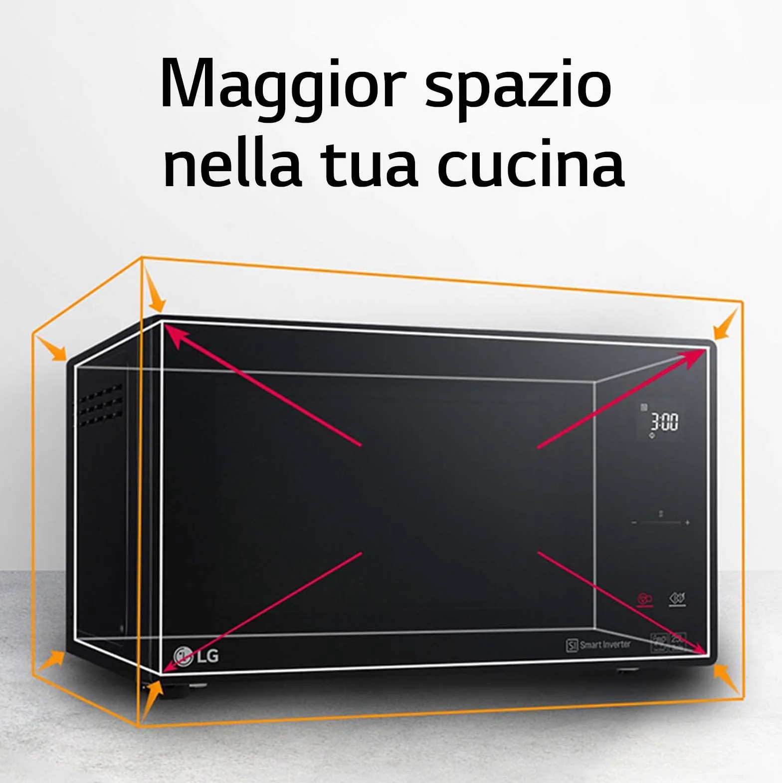 LG neochef Comptoir du kuchenka mikrofalowa kombinowana 23 l, 1150 W, czarna