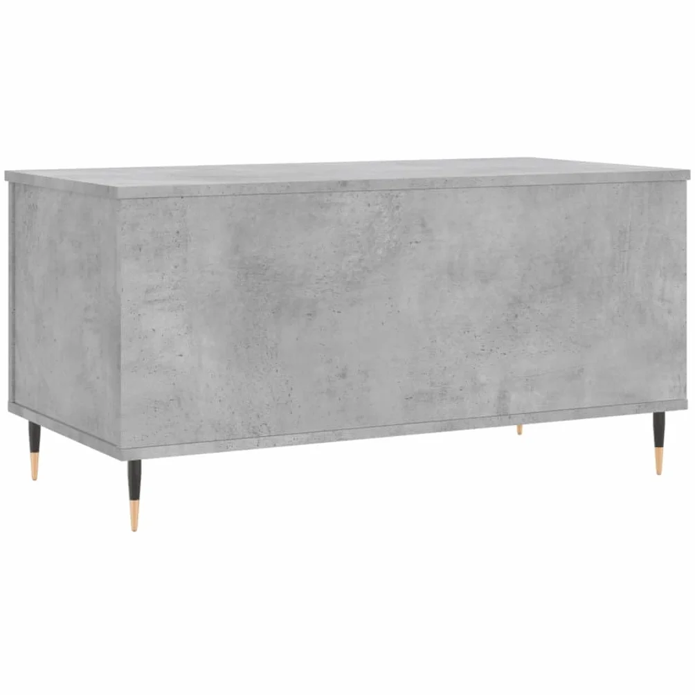 Générique Inżynieryjny stolik kawowy 90x44,5x45 cm Szary Beton | Podnoszona góra, ukryte przechowywanie, metalowe nóżki, łatwe do czyszczenia