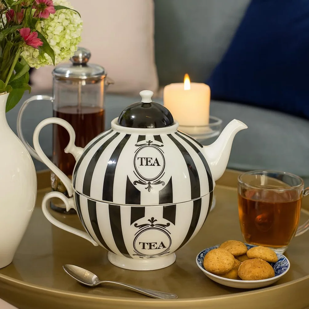 Jameson & Tailor Tea for One brylantowa porcelana (herbata czarna/biała)