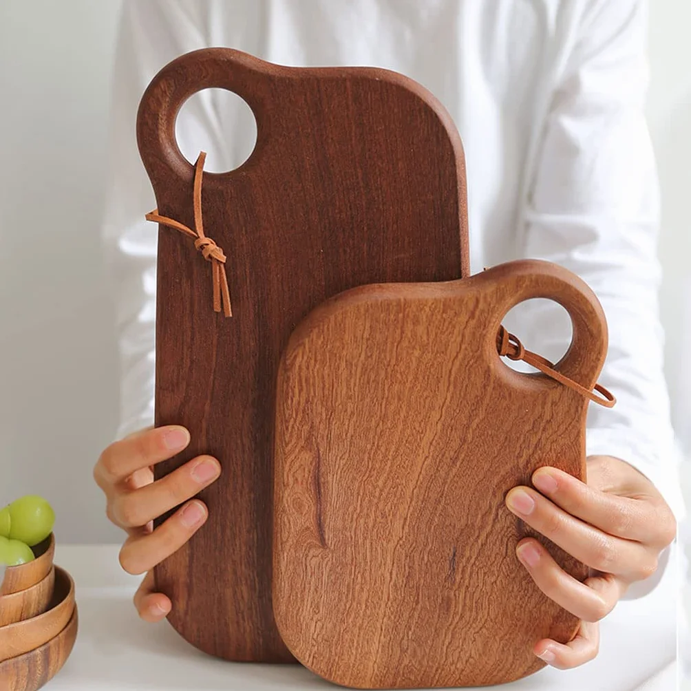 Deska do krojenia Premium Choing Board Dwustronna deska do krojenia drewniana deska do krojenia z uchwytami deska do krojenia do mięsa, ryb, warzyw, serów deska do krojenia dla, Ebony L